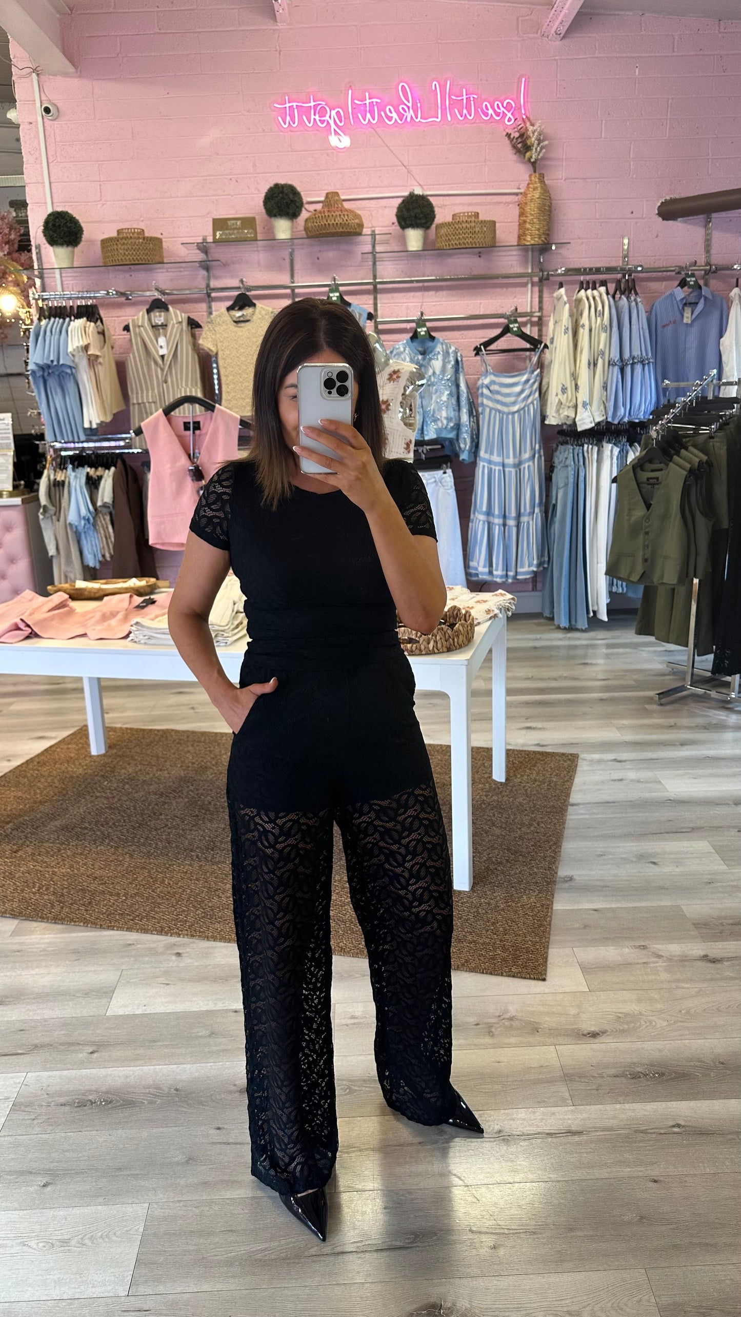 Black Lace Trousers