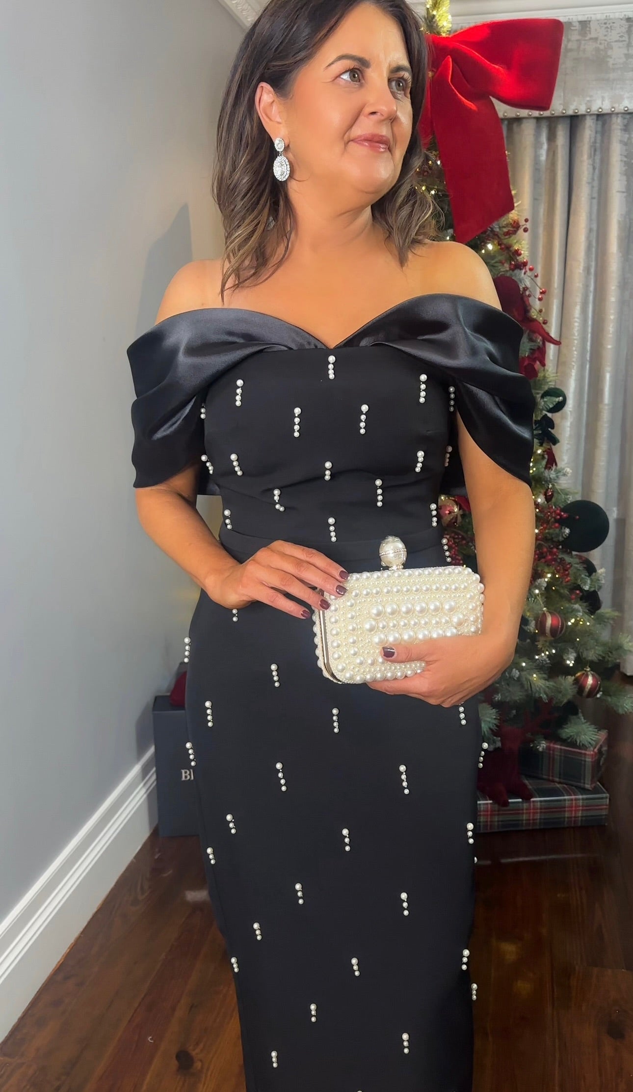 Freya Black Pearl Detail Dress