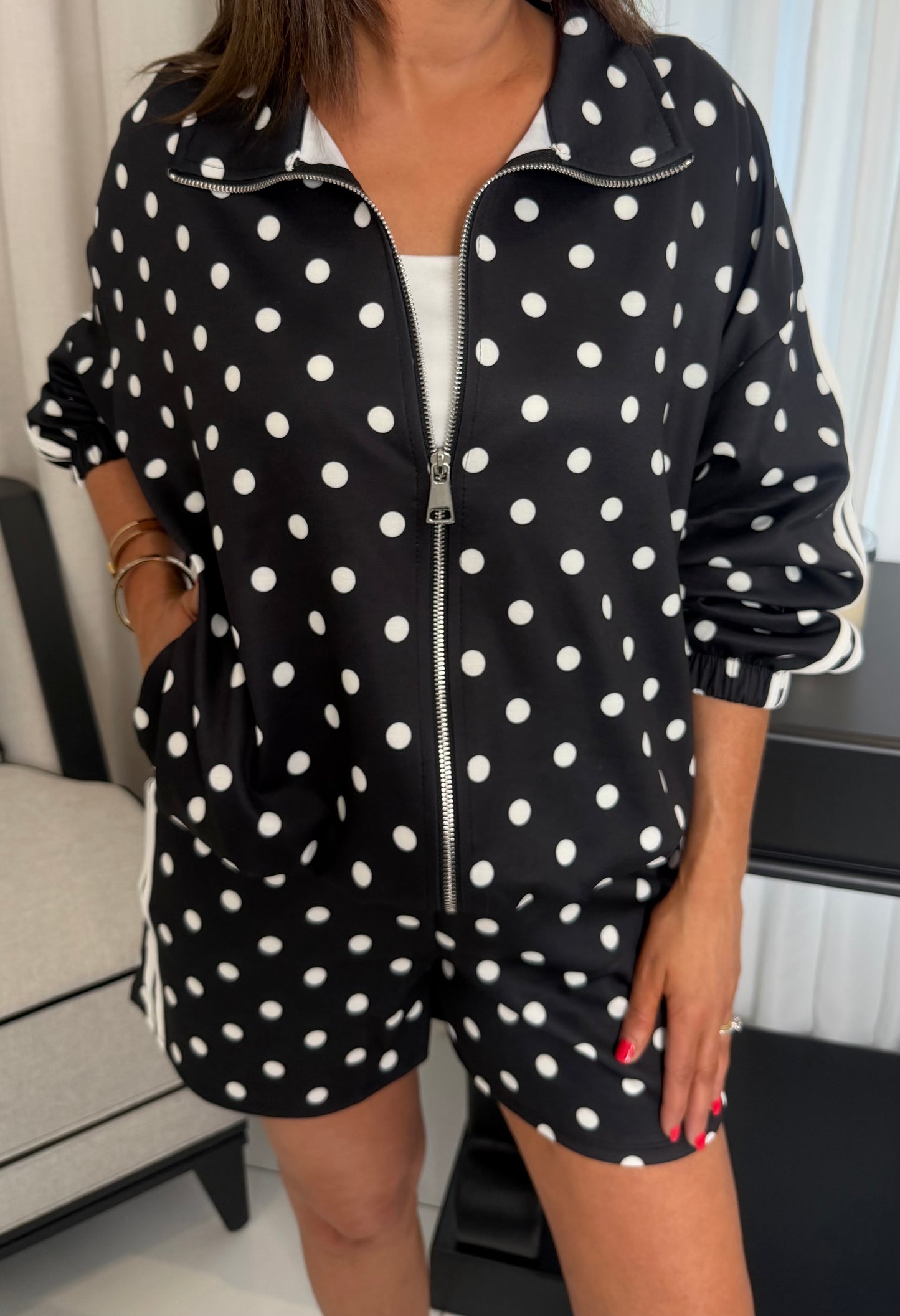 Alisha Black & White Polka Dot Shorts