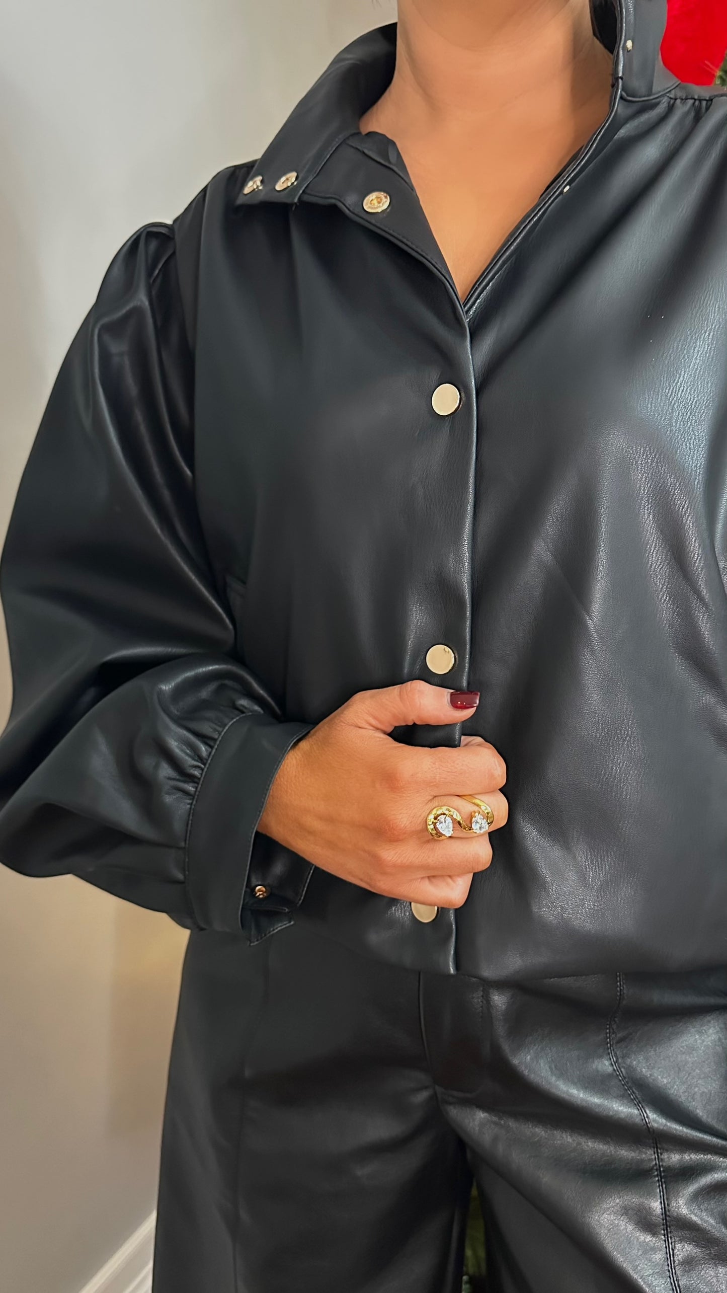 Statement Leatherette Bomber Jacket