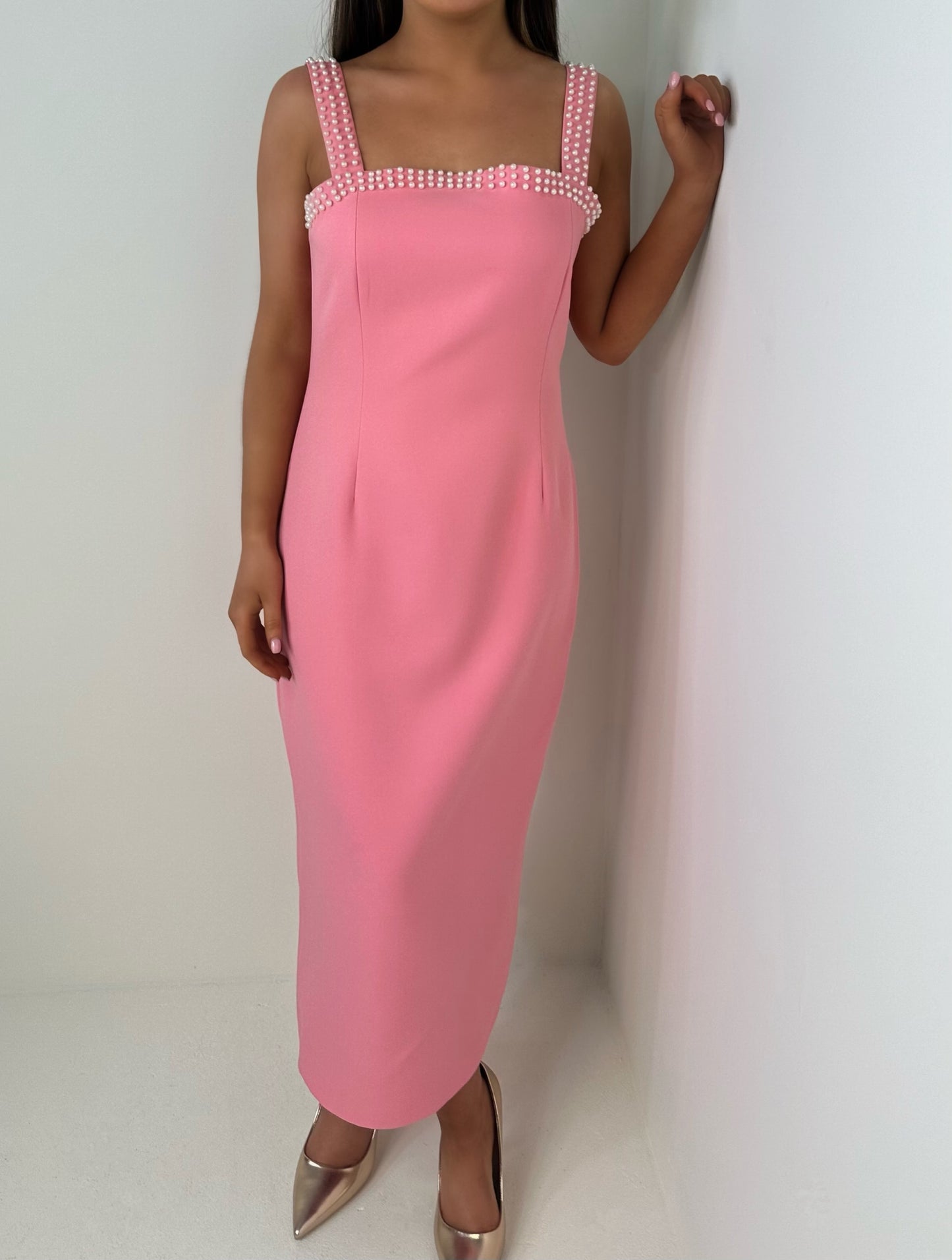 Freya Pink Pearl Detail Dress