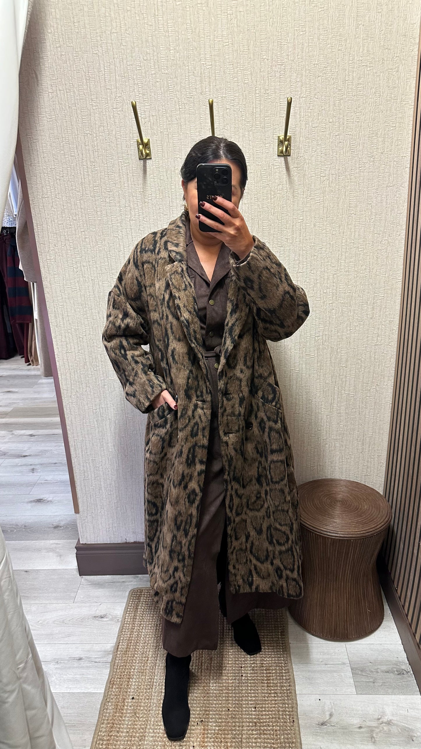 Luxe Leopard Longline Coat