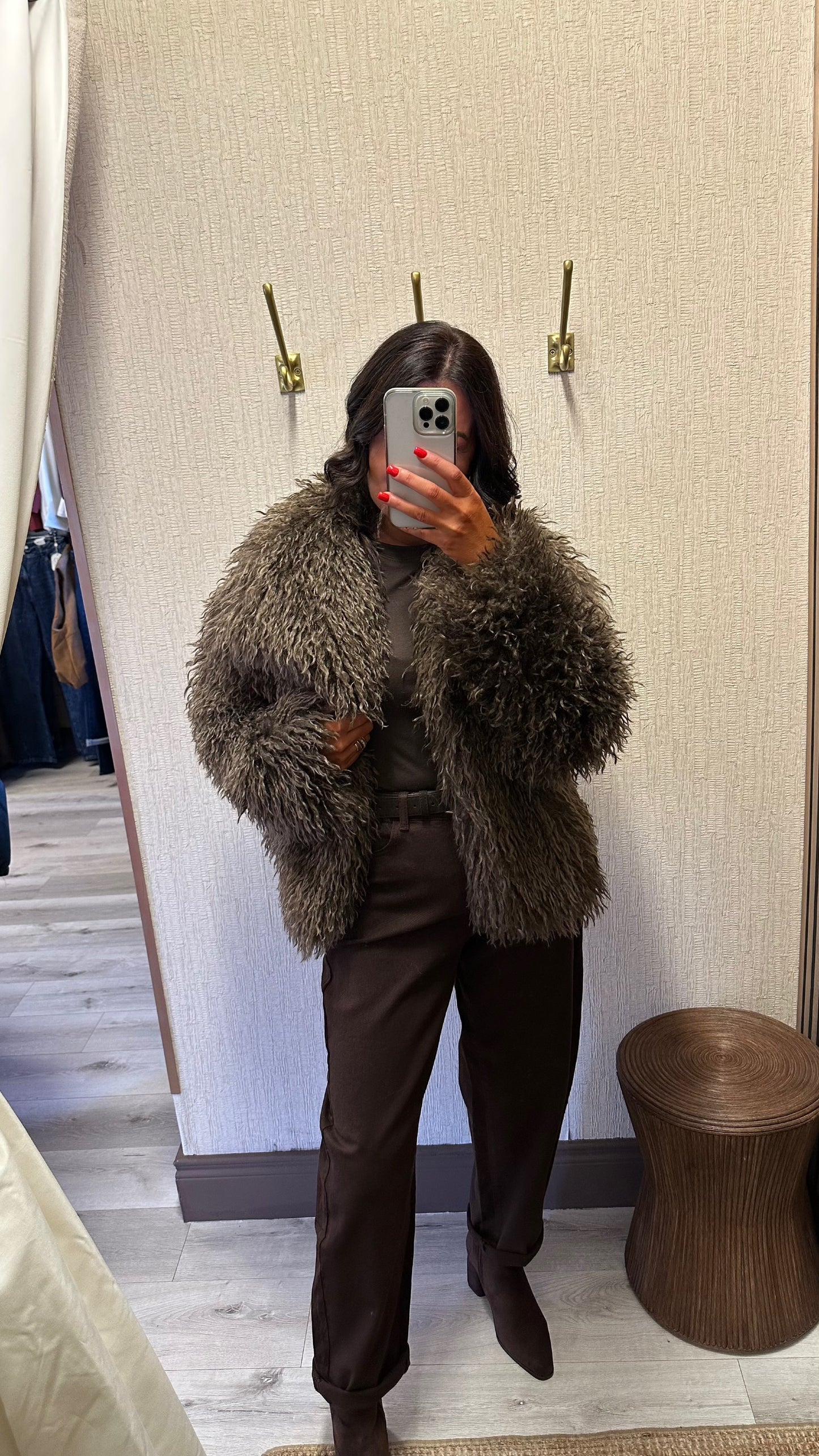 The Aspen Brown Shaggy Coat