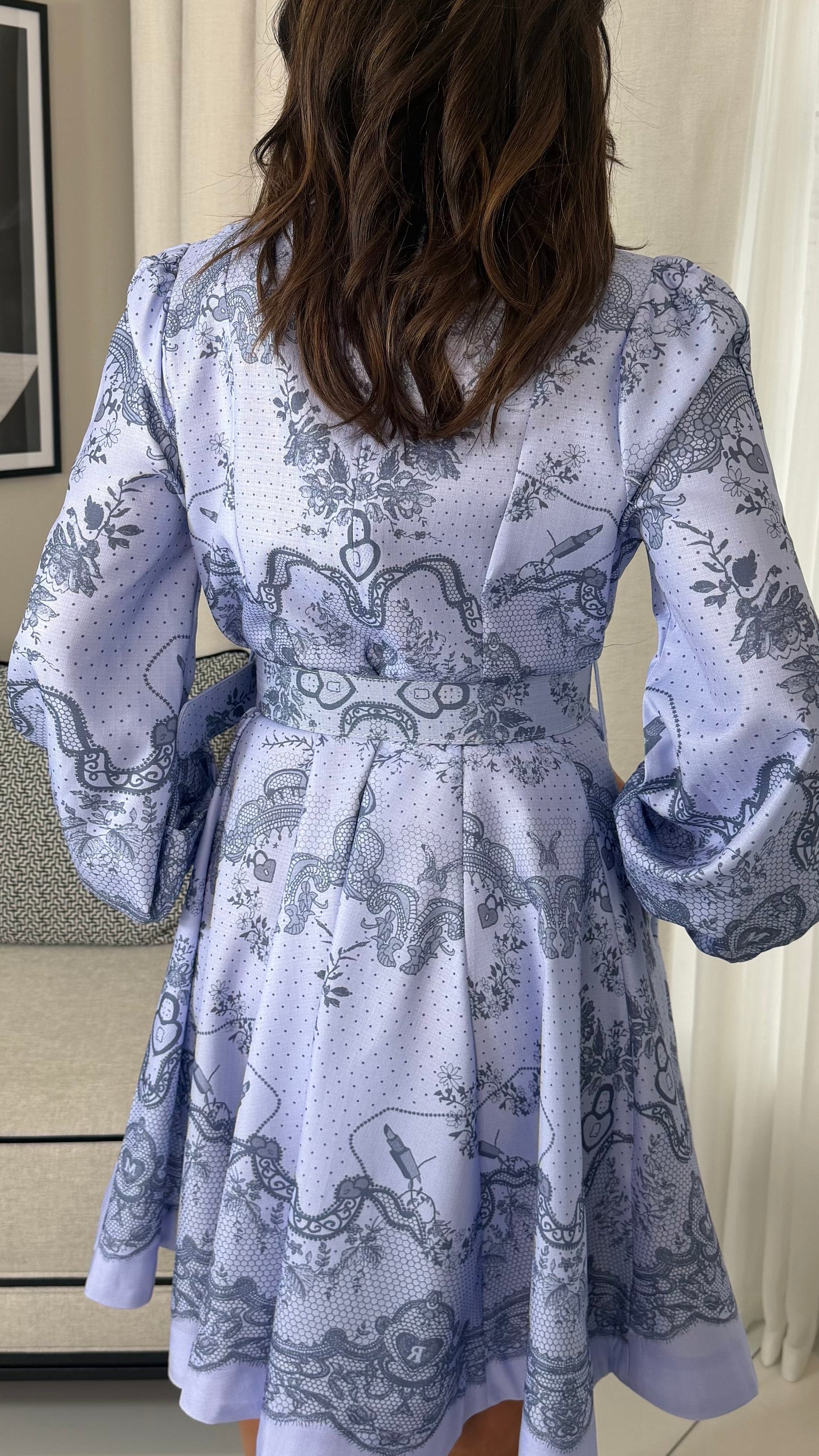 Cara Blue Belted Dress