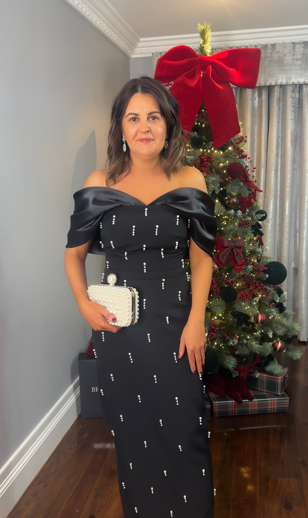 Freya Black Pearl Detail Dress