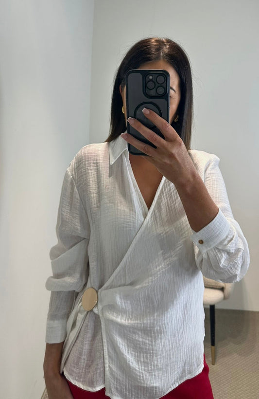 White Wrap Top