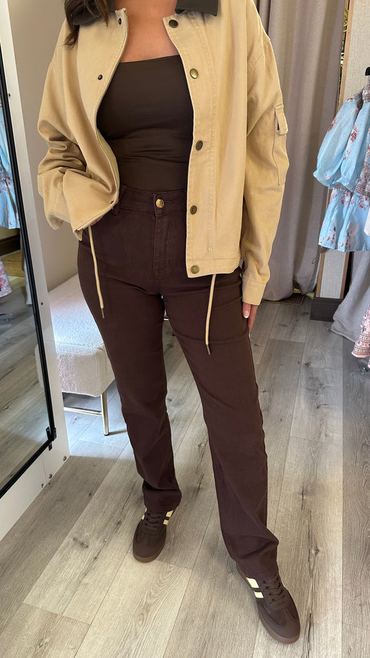 Brown Full Length Jeans