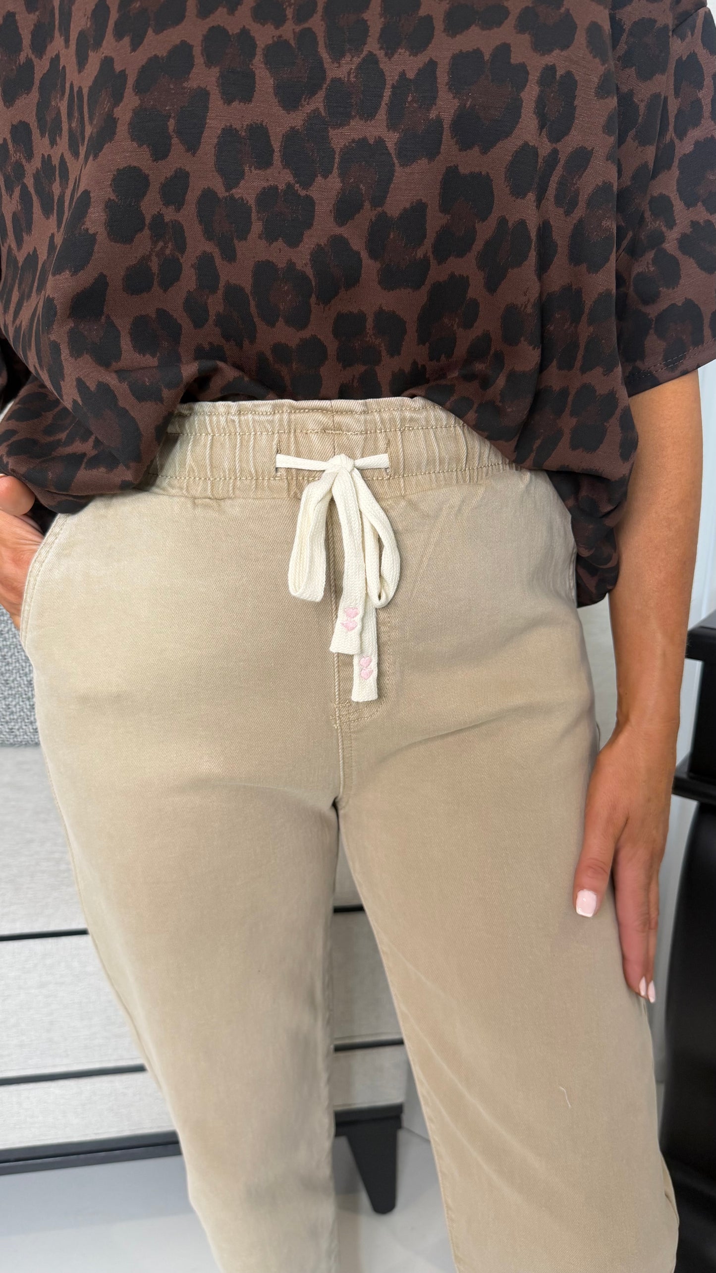 Light Camel Jogger Denim Bottoms