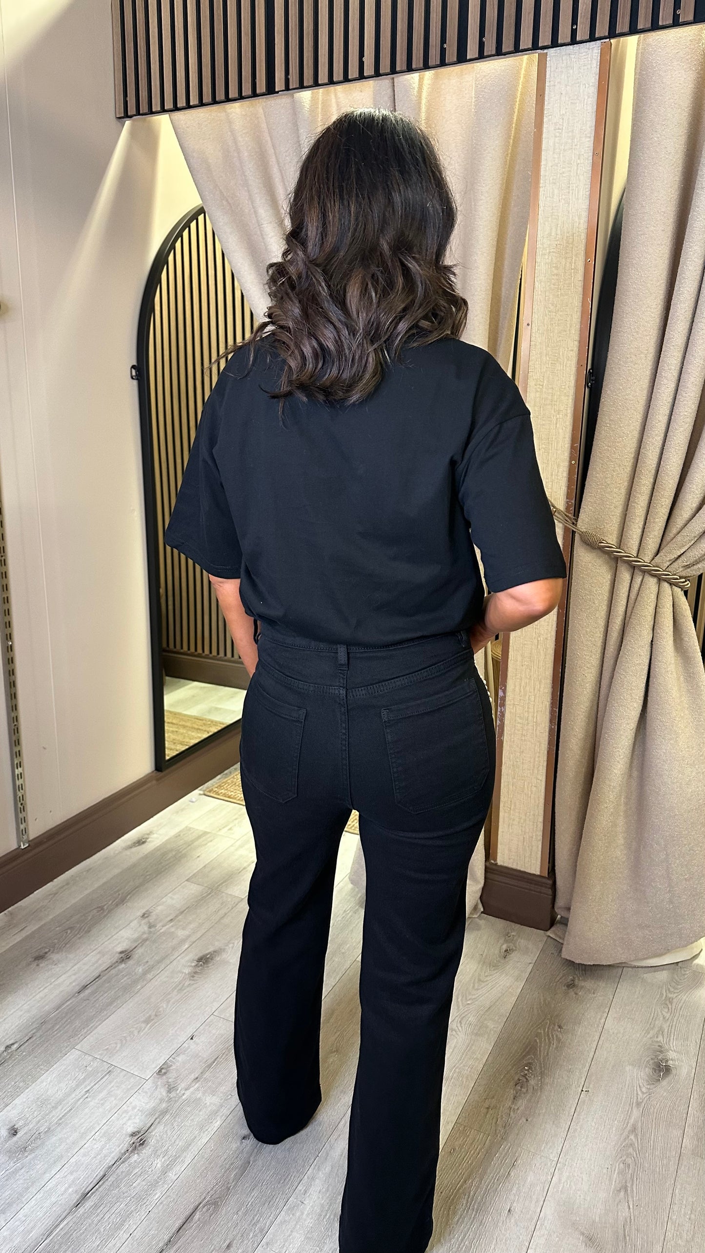 Black Pearl Pocket Straight Jeans