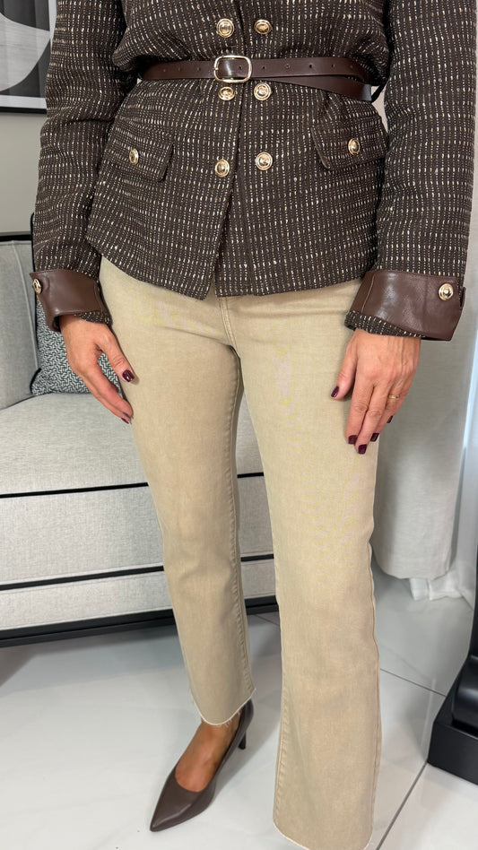 Taupe Cropped Jeans