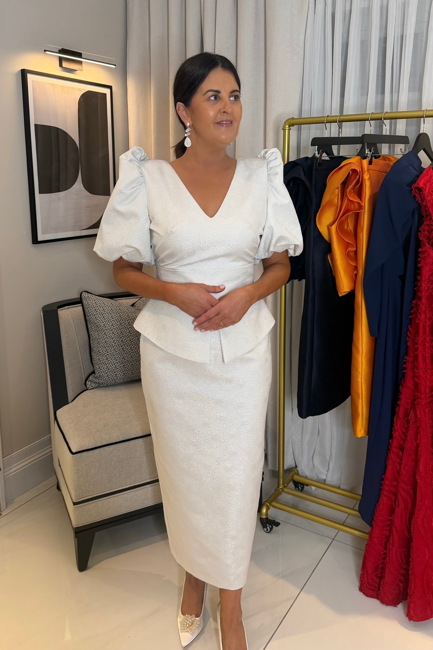 Lottie White Peplum Dress