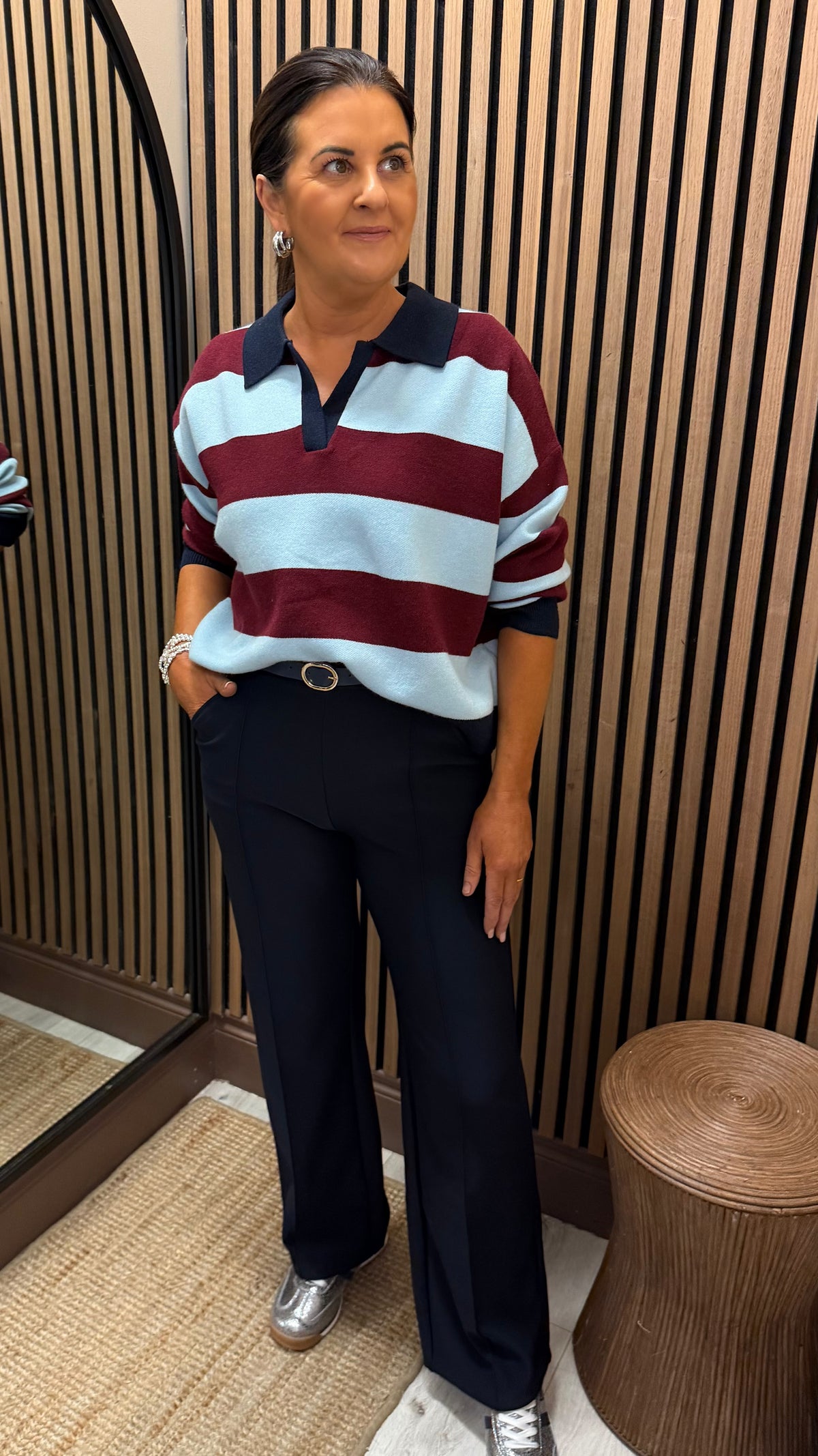 Navy Stretch-Comfort Trousers