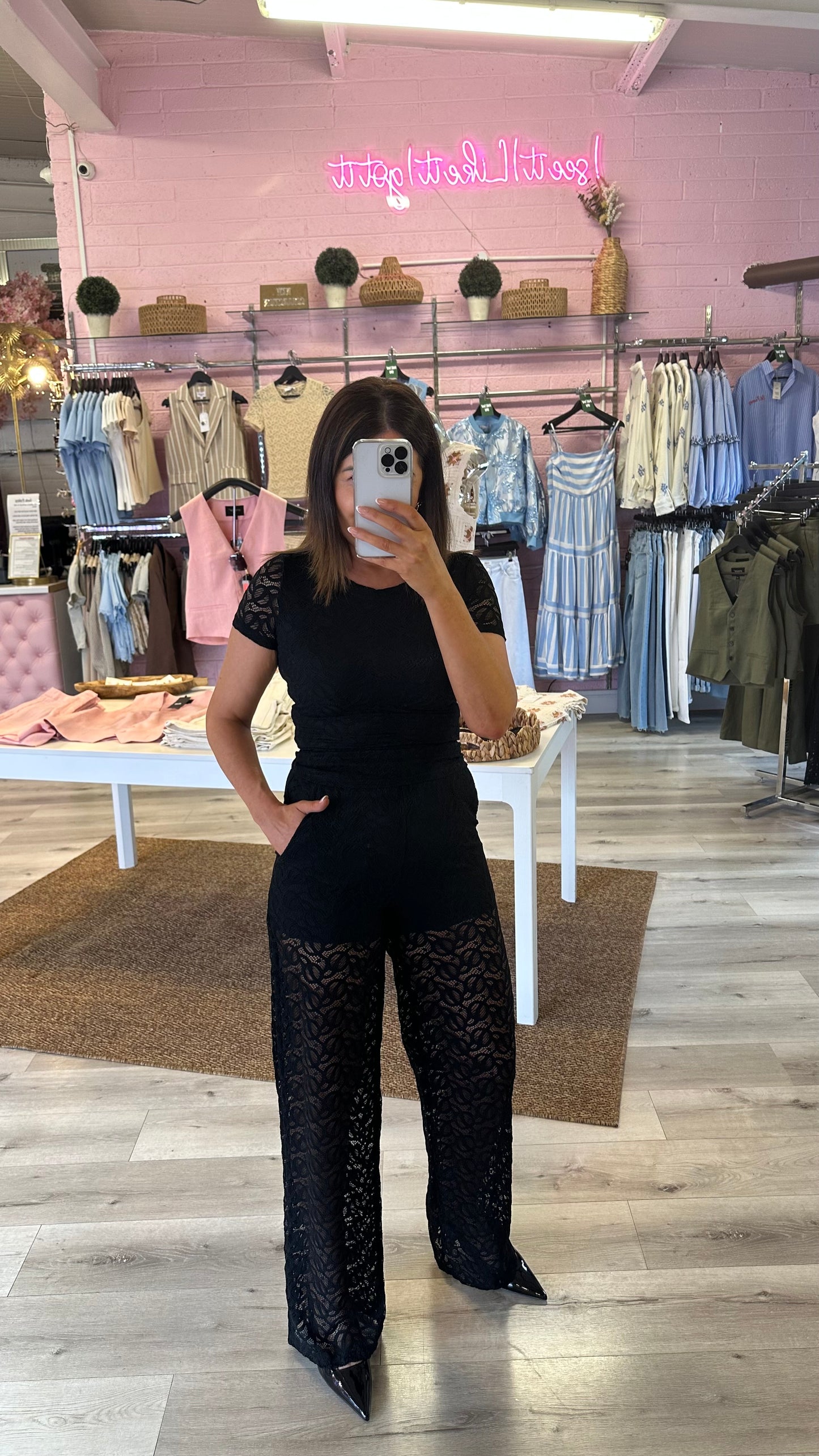 Black Lace Trousers