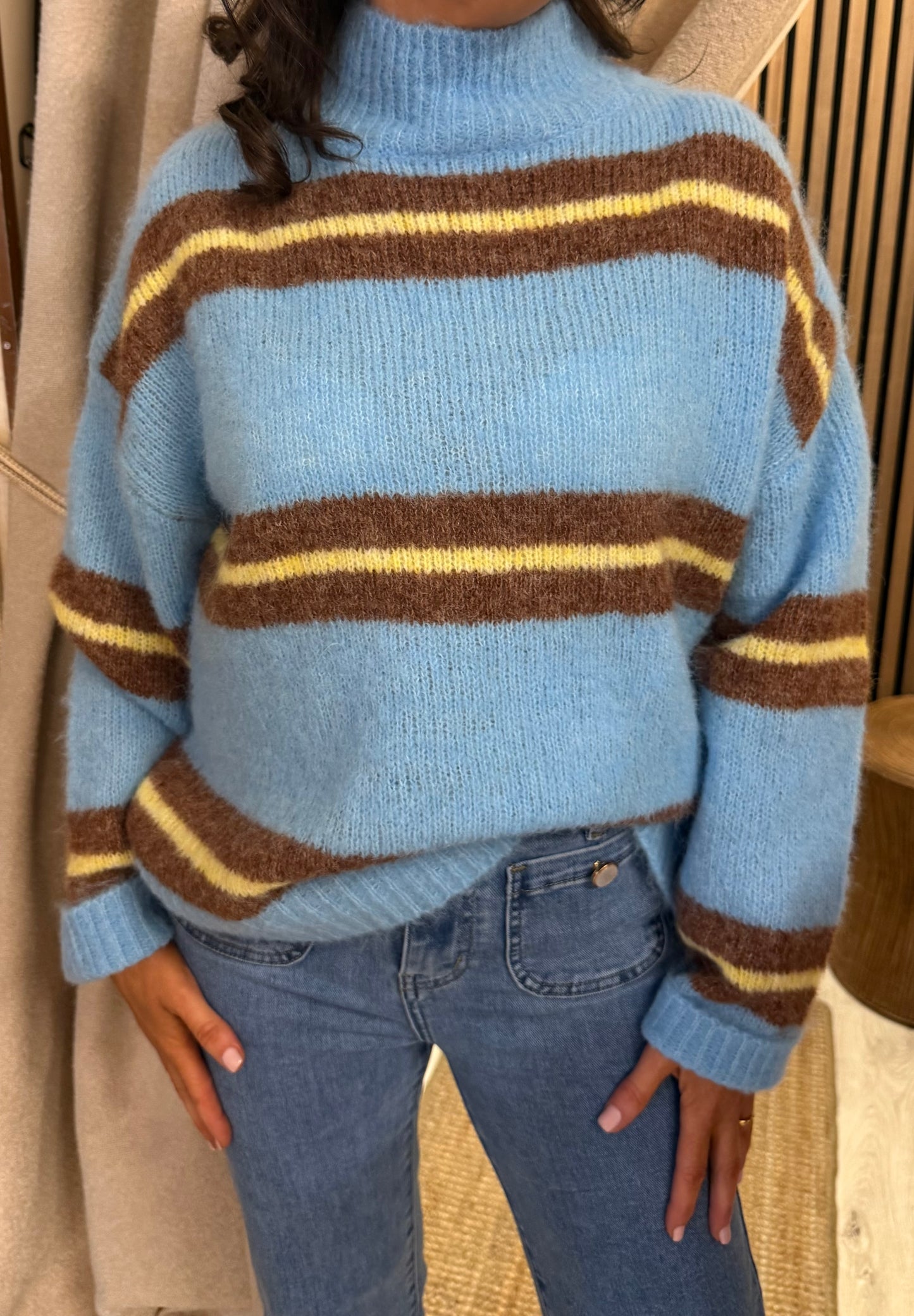 Eve Blue Striped Sweater
