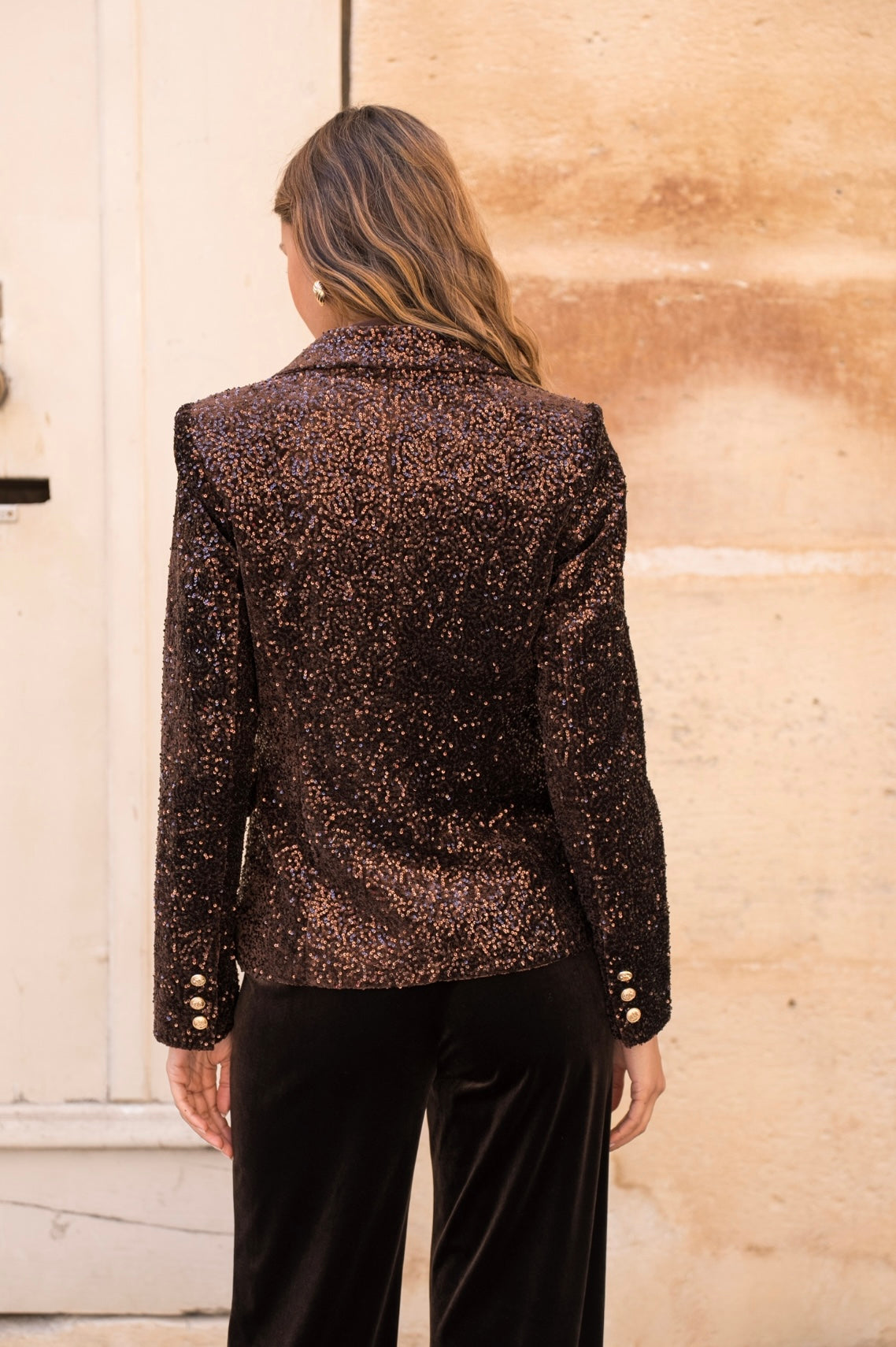 Brown Sequin Blazer