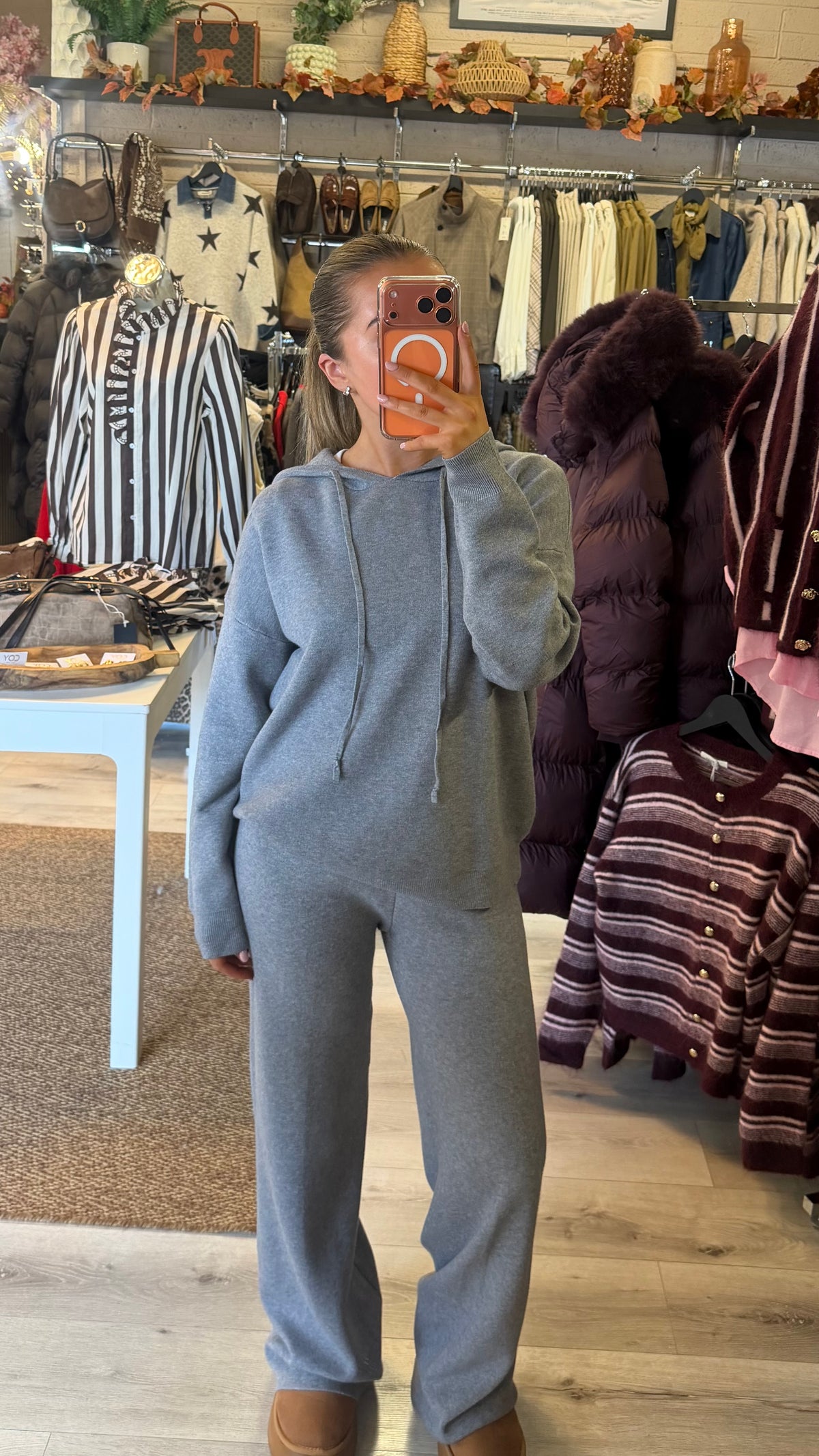 Grey Hooded- Lounge Set