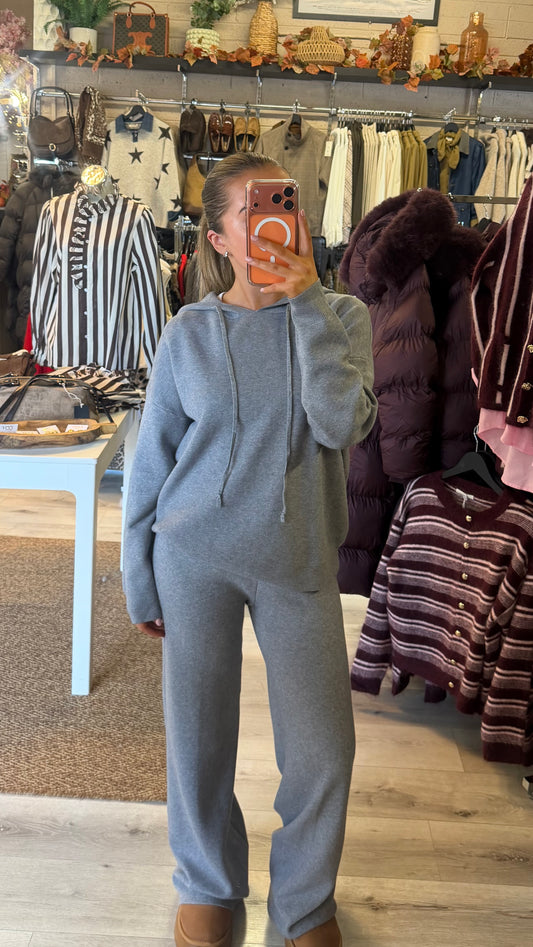 Grey Hooded- Lounge Set
