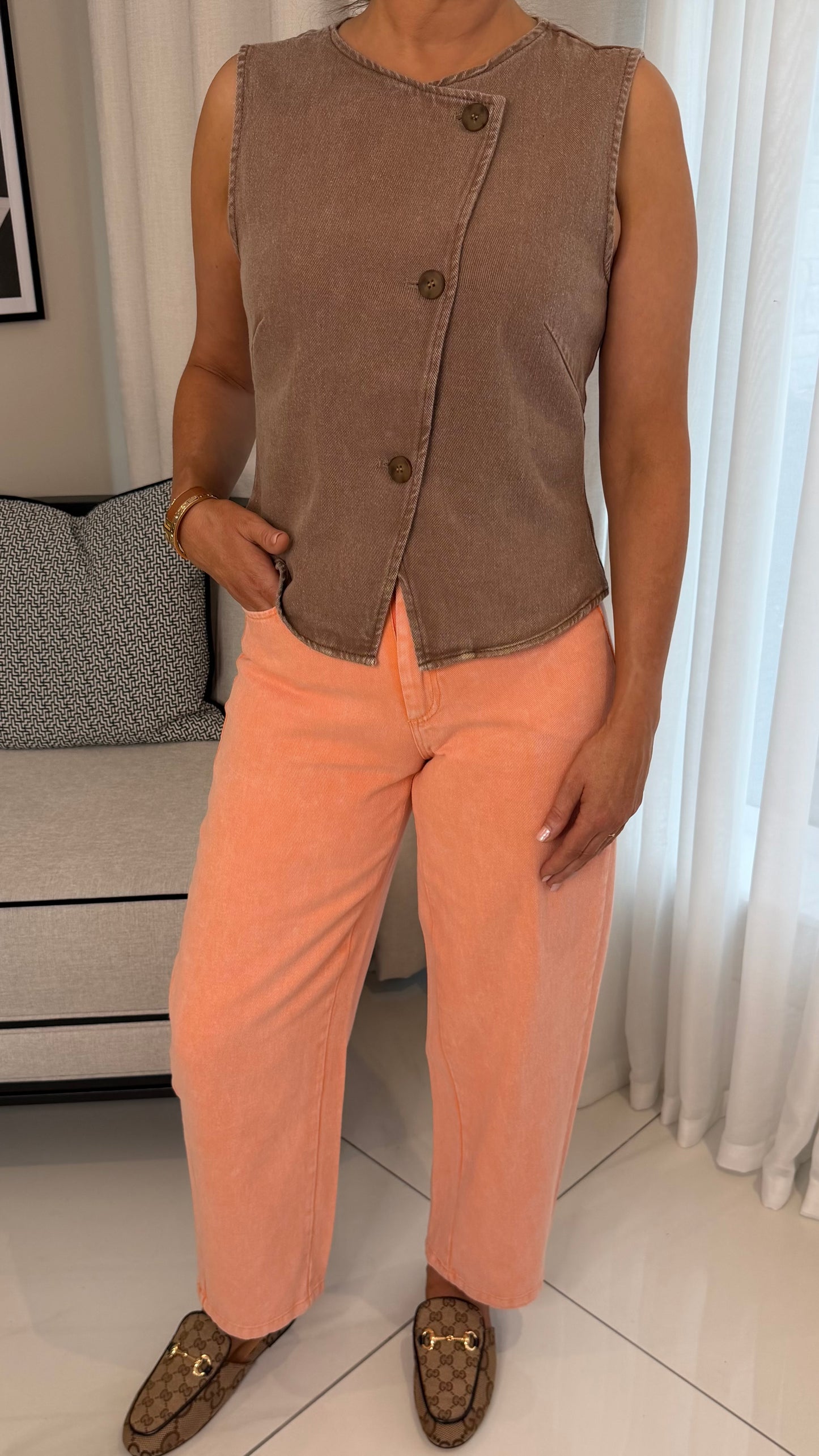 Salmon Denim Jeans