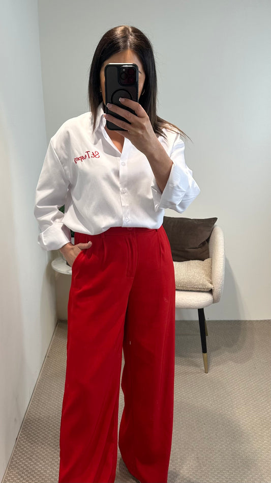 St.Tropez Shirt with Red Embroidery