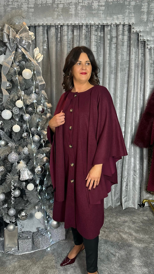 Burgundy Coat Cape