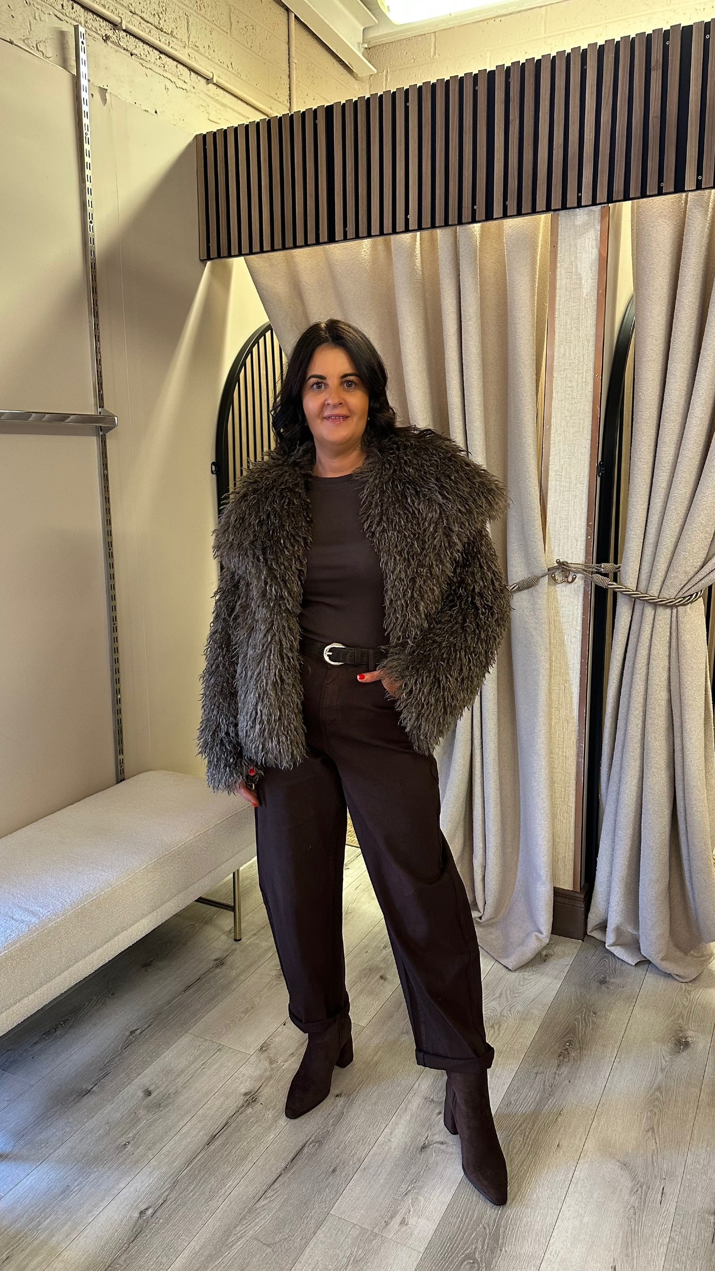 Chocolate Brown Barrel Jeans