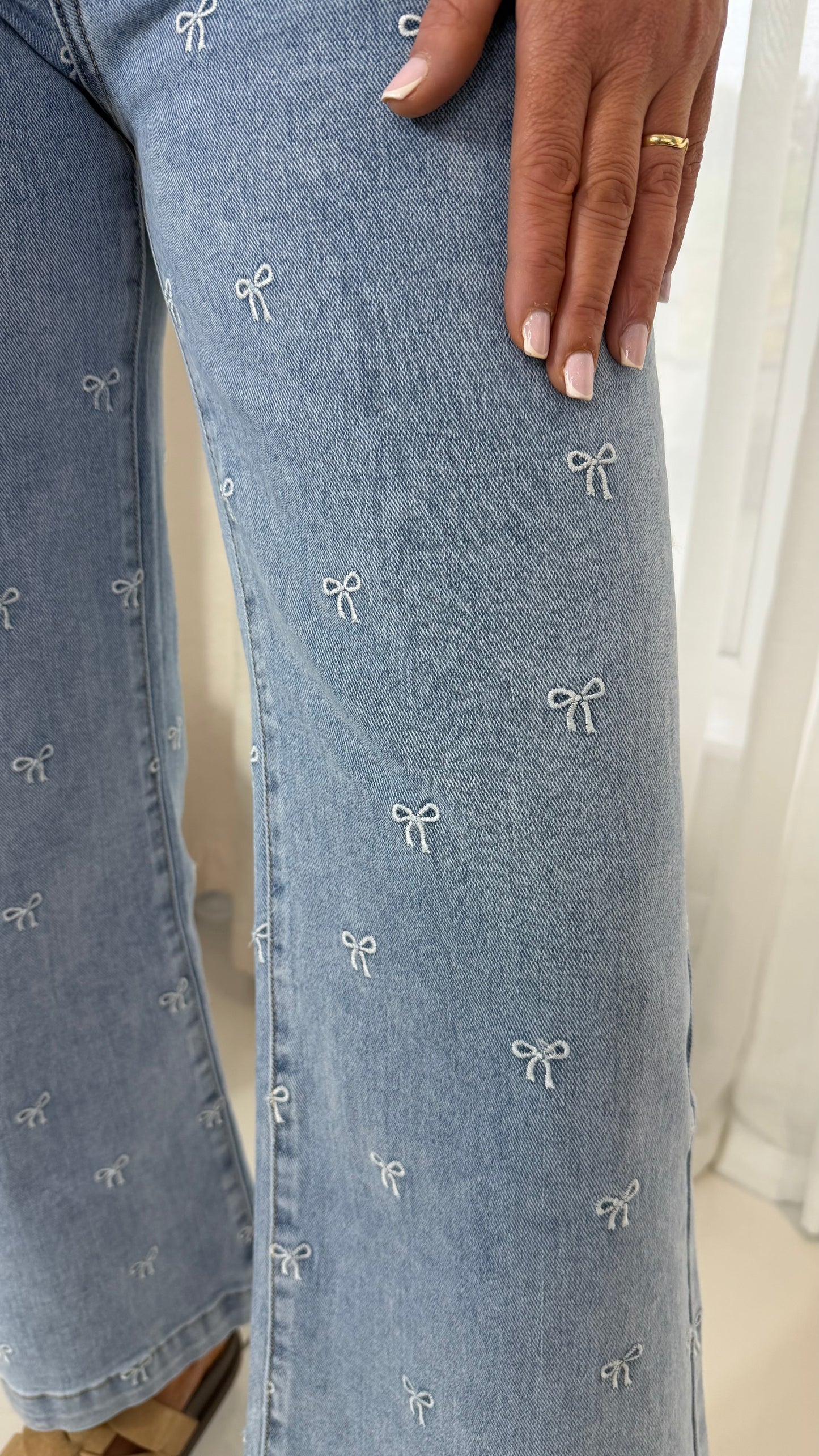 Denim Bow Detail Jeans