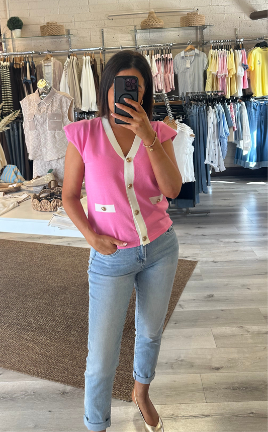 Pink Sleeveless Knit