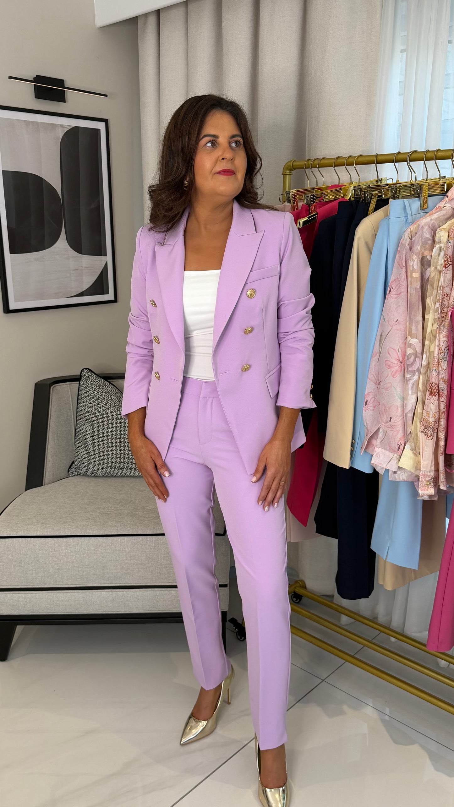 Tapered Lilac Trousers