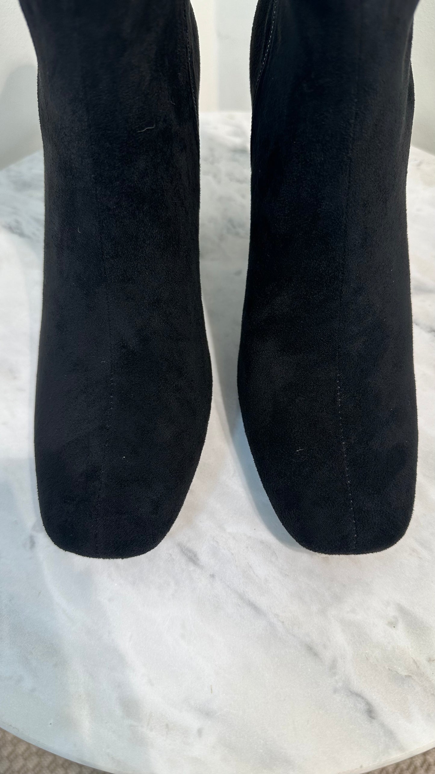 Black Faux Suede Sock Boot