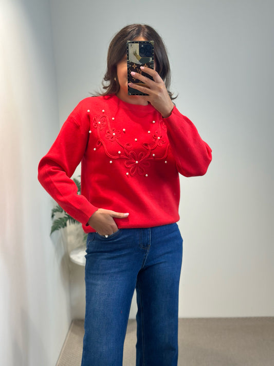 Red Pearl Sweater