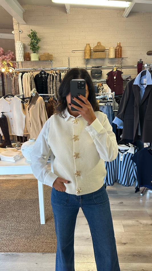 Cream Knit Waistcoat
