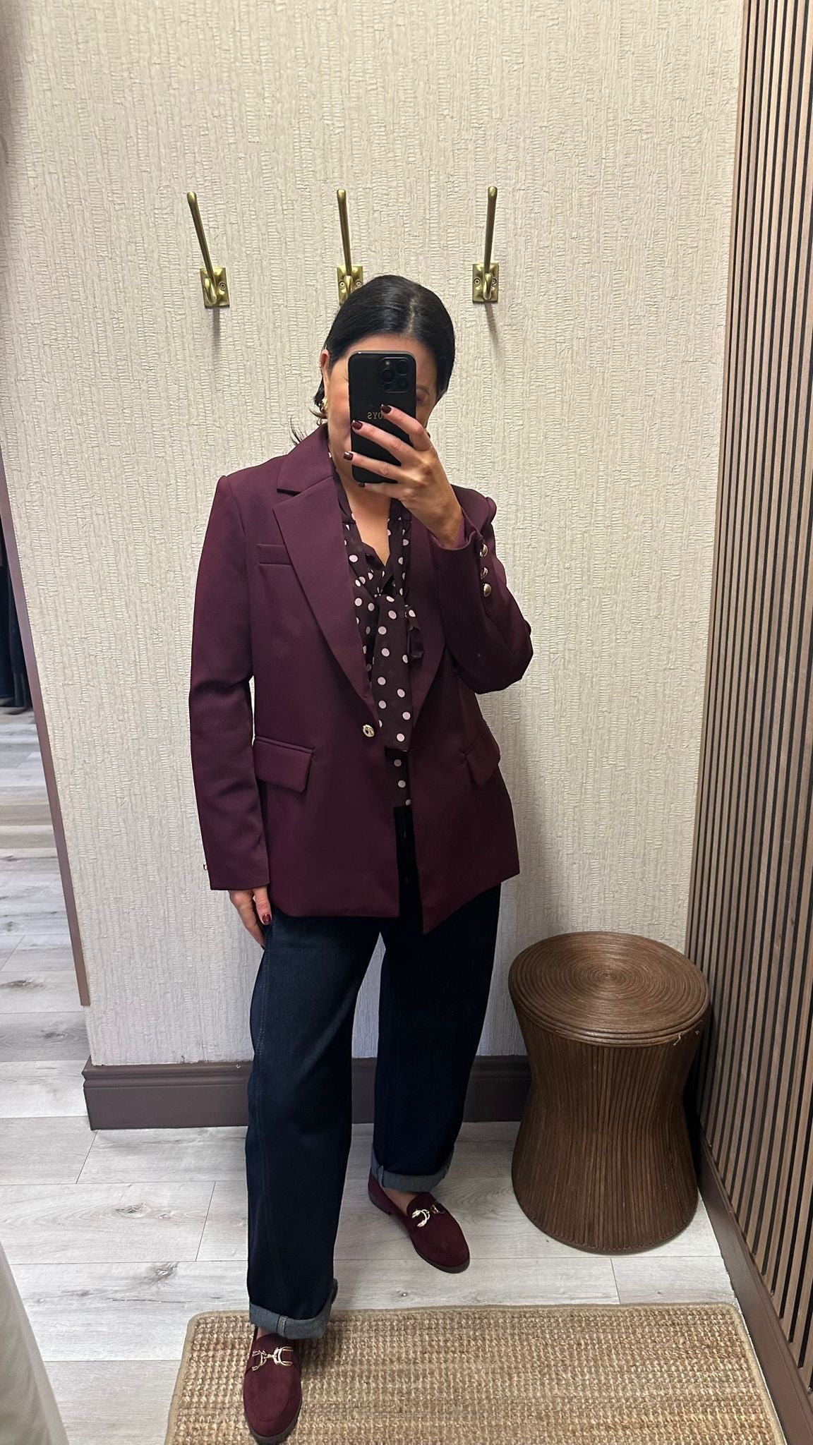 Burgundy Oversized Blazer