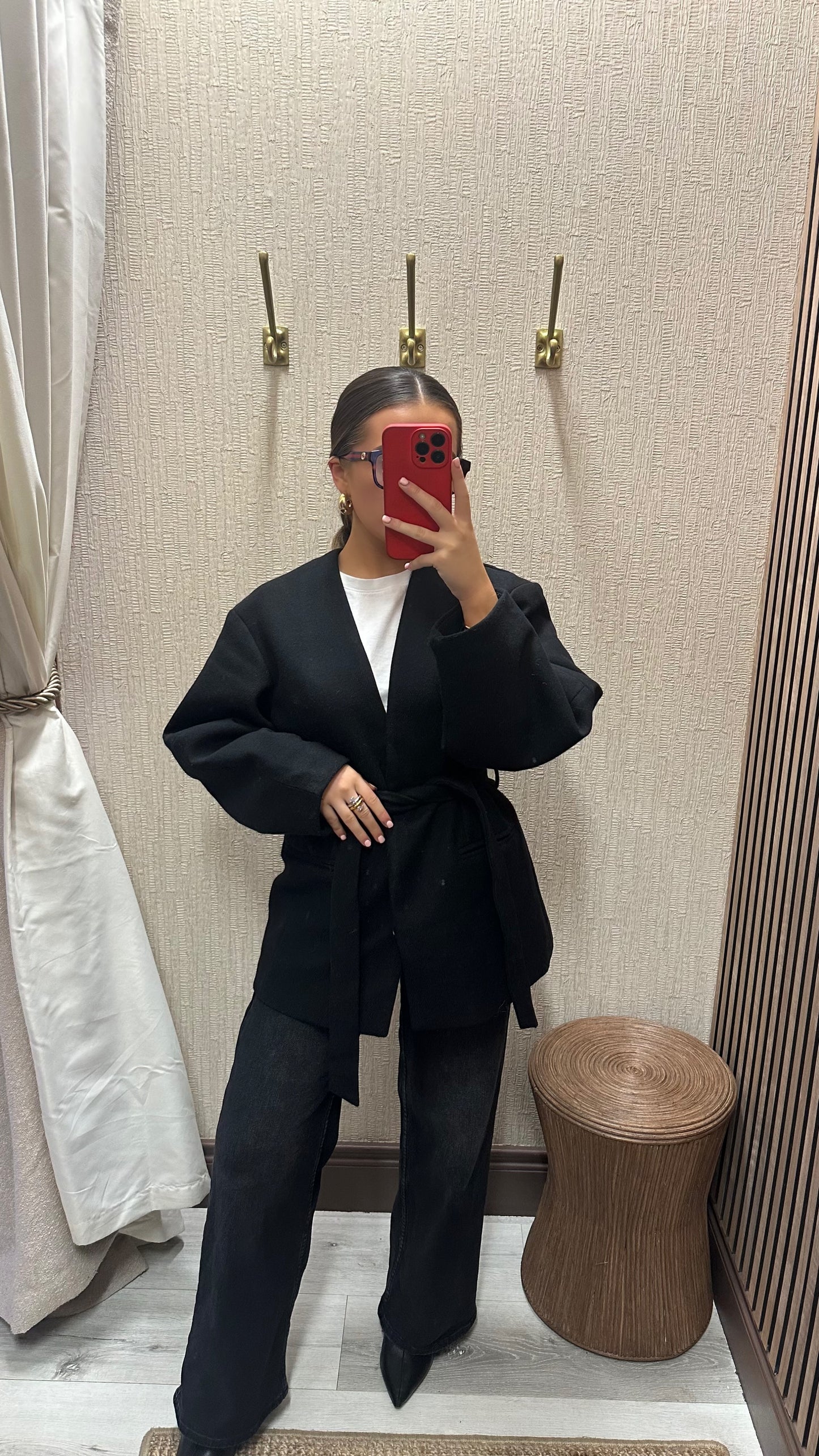 Black Tie Belt Blazer