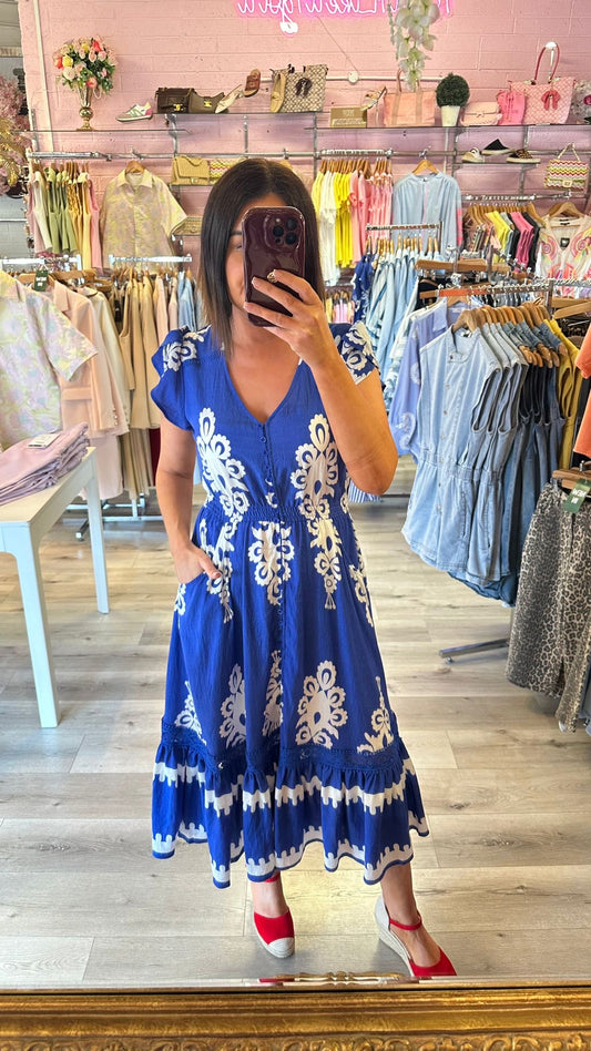 Blue & White Dress