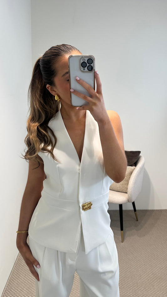 White Halter-neck Waistcoat