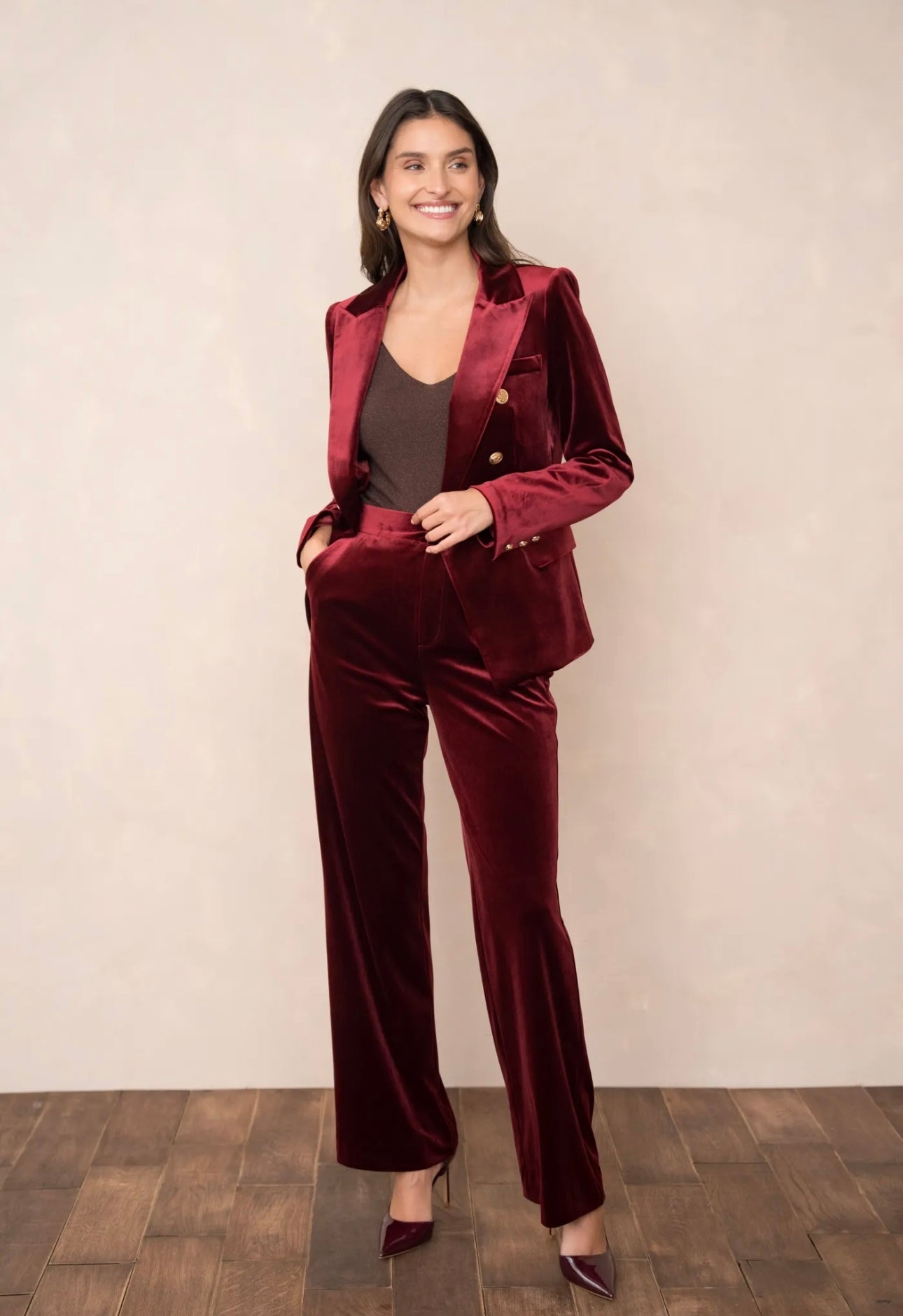 Wine Velvet Trousers