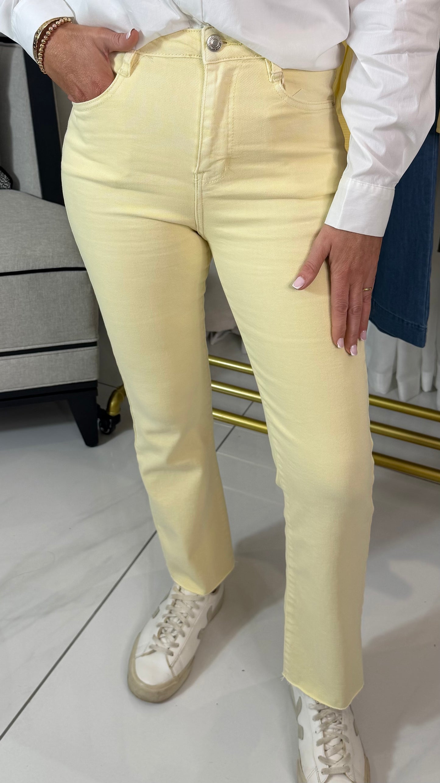 Lemon Cropped Jeans