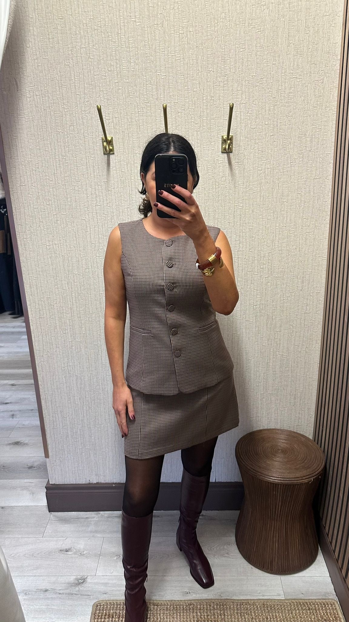 Sara Check Mini Skirt