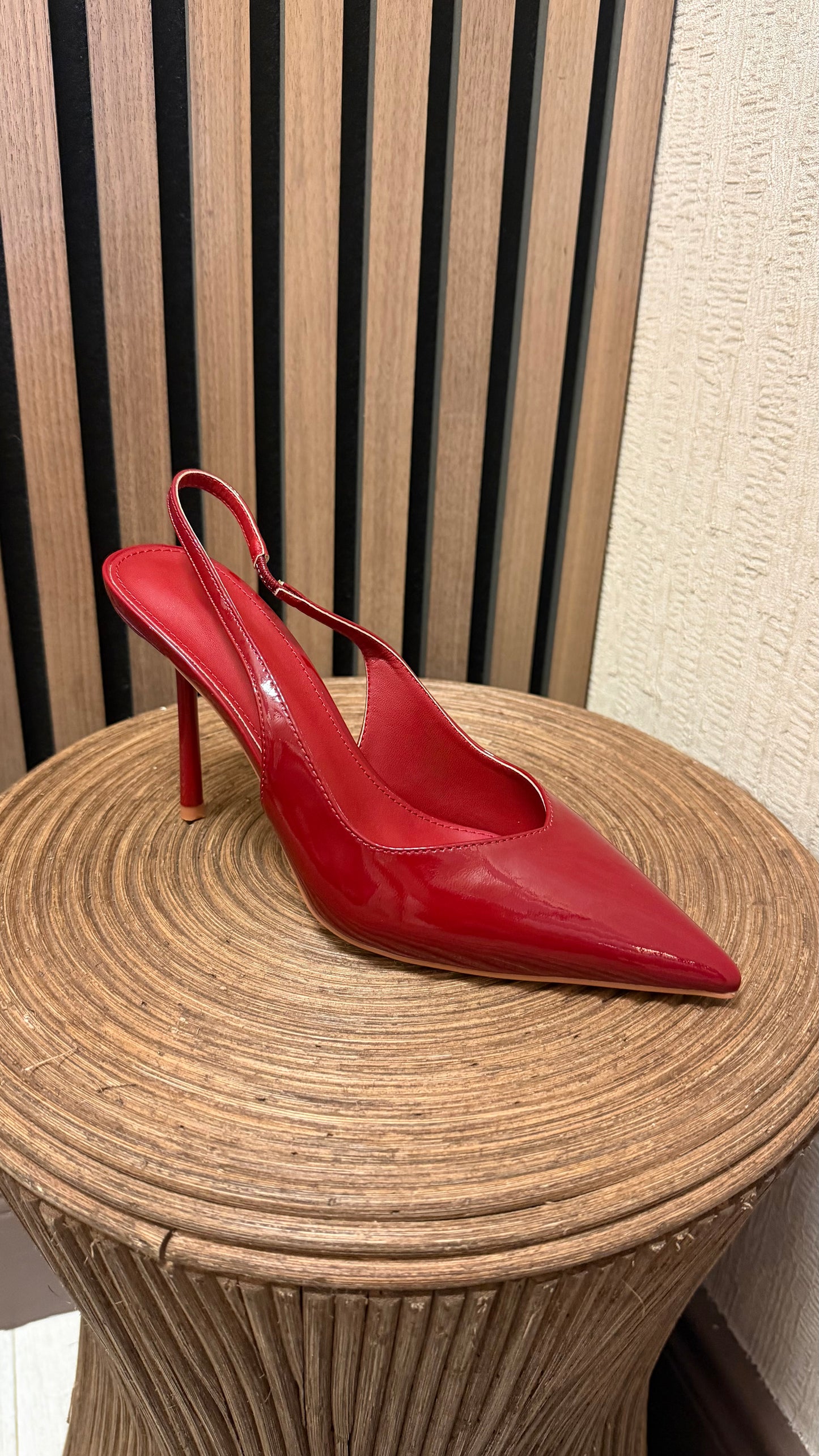 Wine Patent Heels