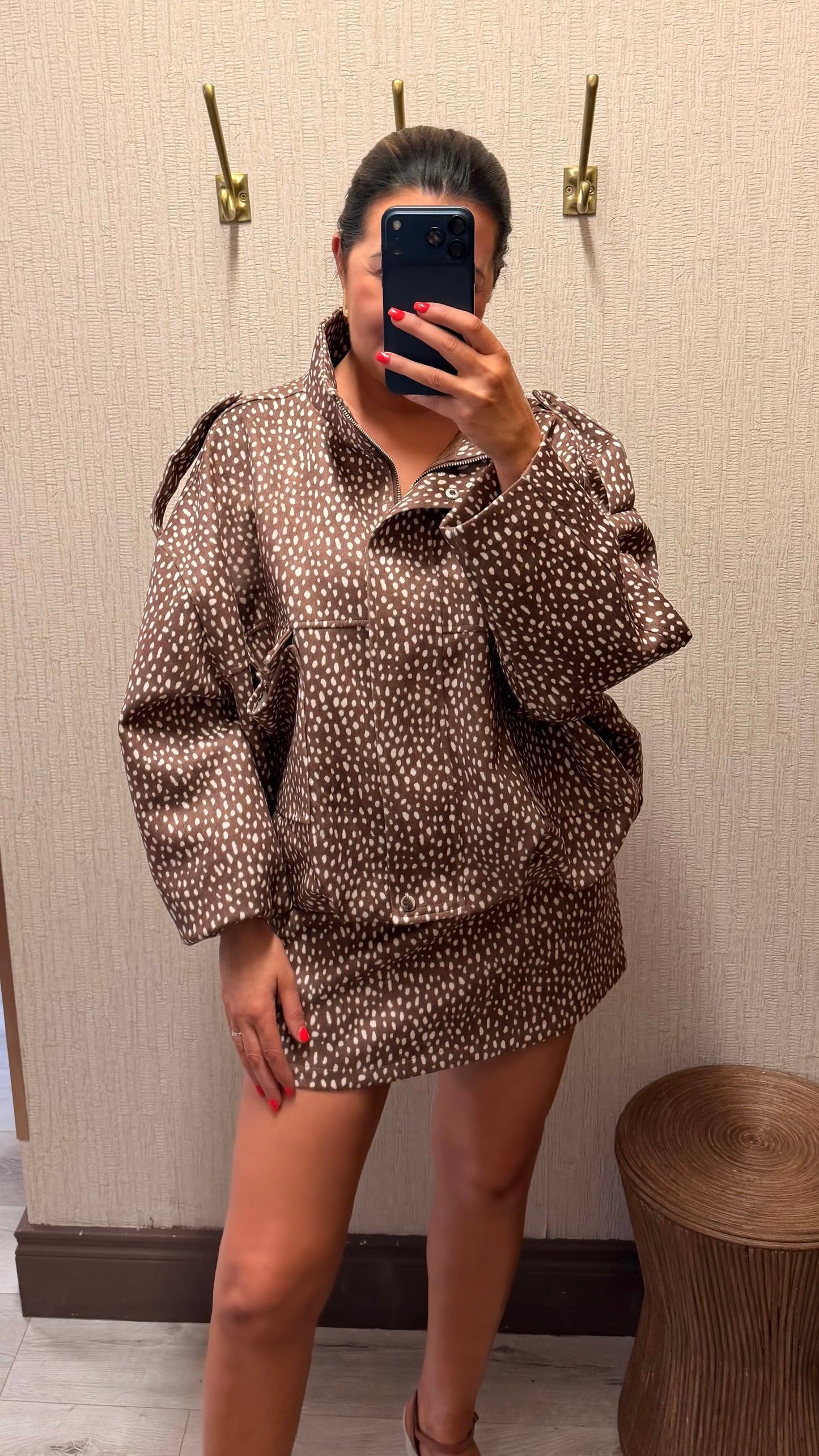 Deer Print Moleskin Skort