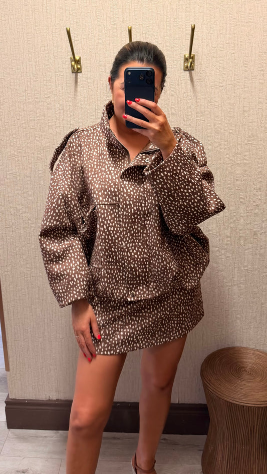 Deer Print Moleskin Skort