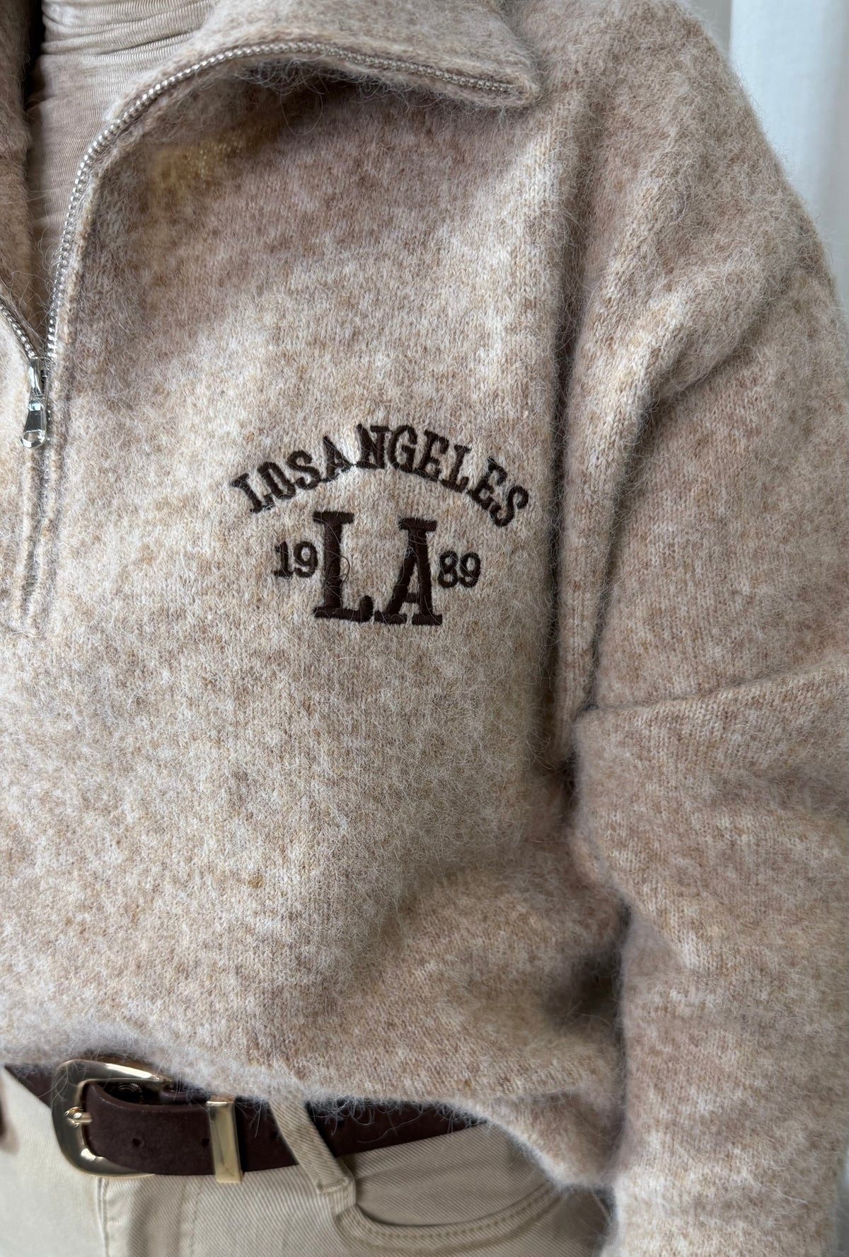Taupe Los Angeles Zip Knit