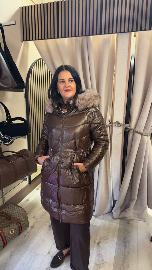Elsa Brown Puffer Coat