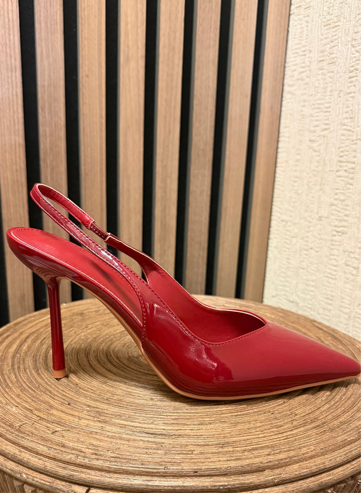 Wine Patent Heels