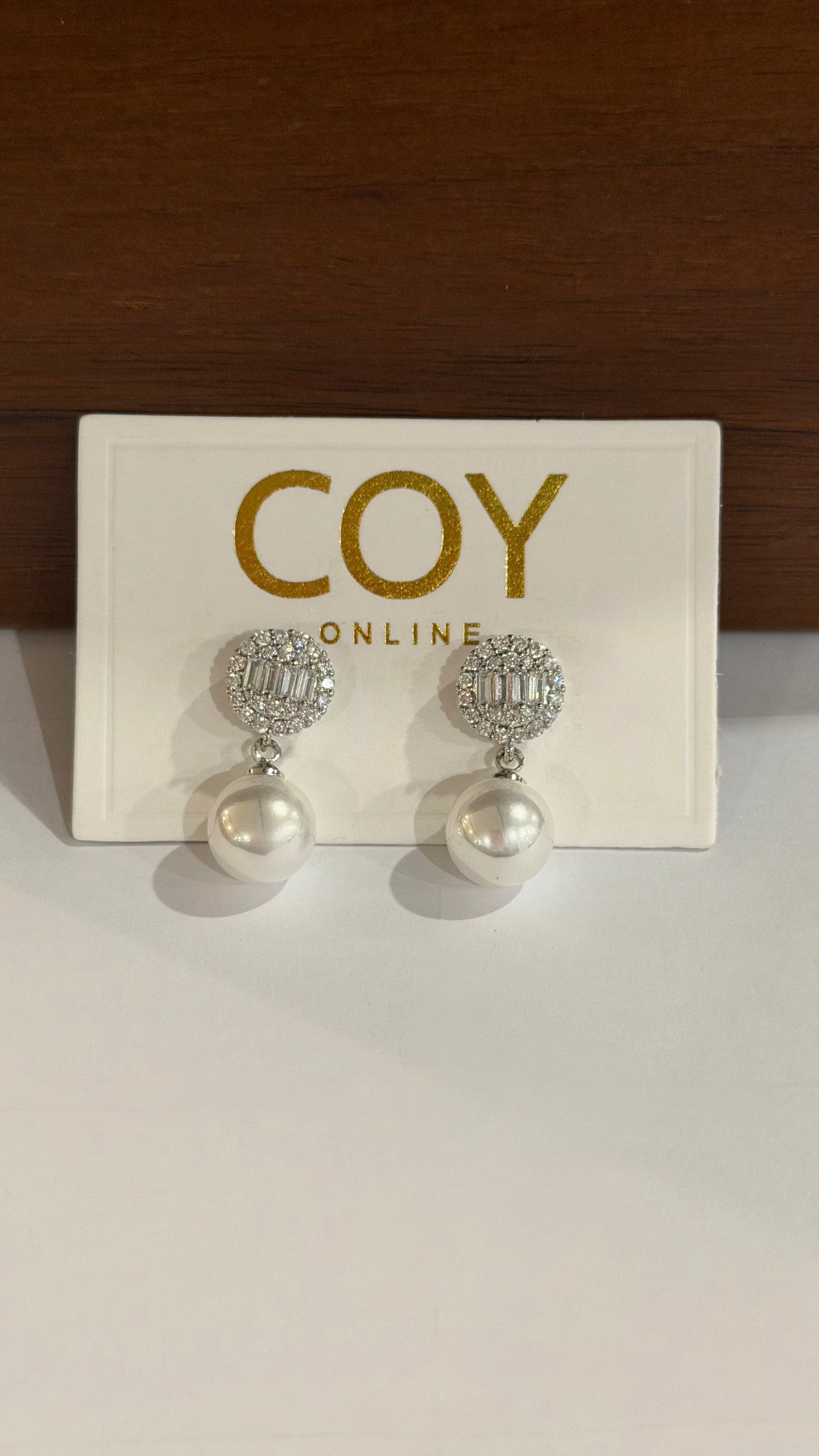 Hailey Silver Pearl & Diamanté Drop