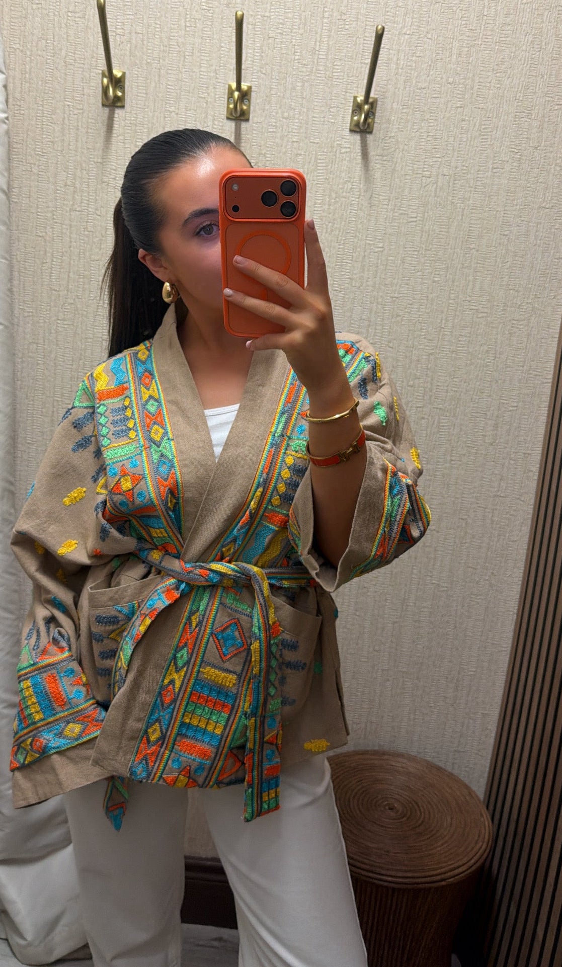 Boho Multi-Colour Embroidered Wrap Jacket