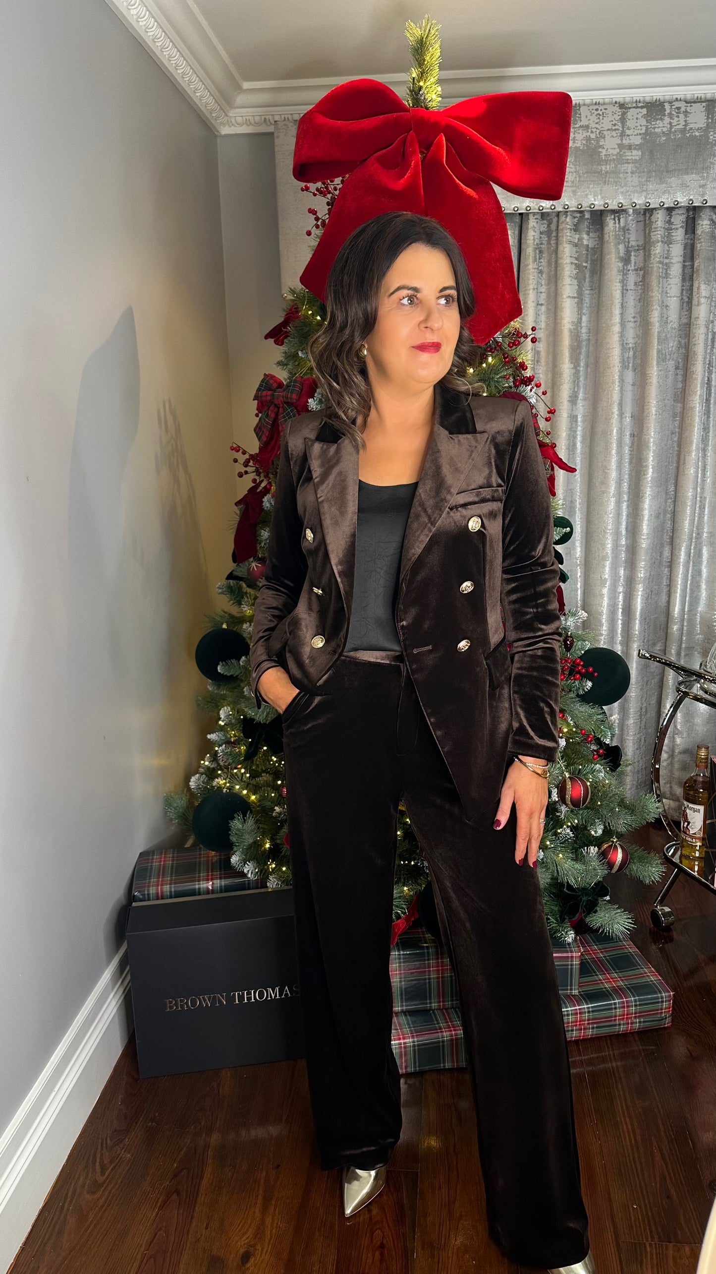 Chocolate Brown Velvet Trousers