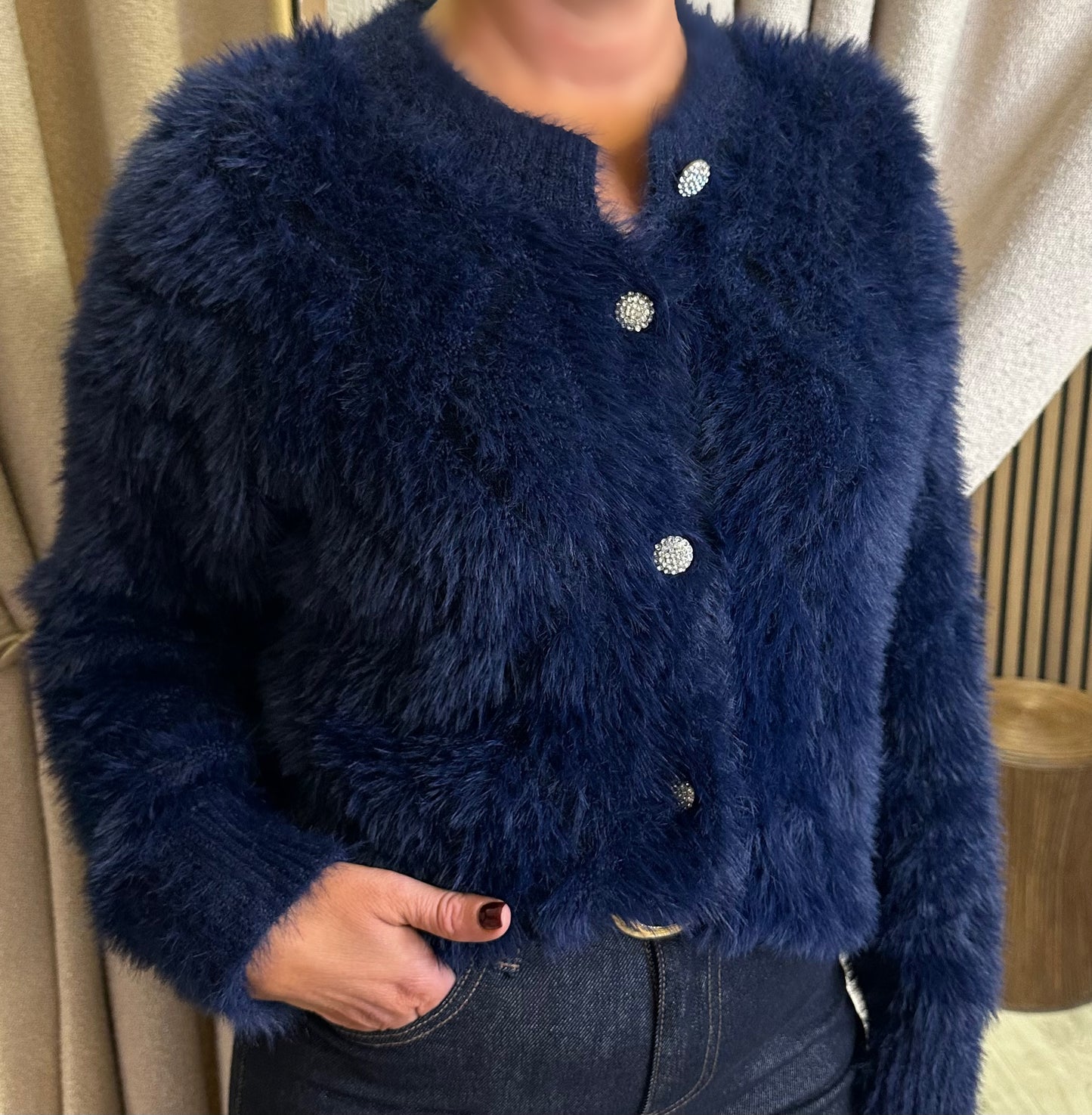 Blue Soft Texture Cardigan