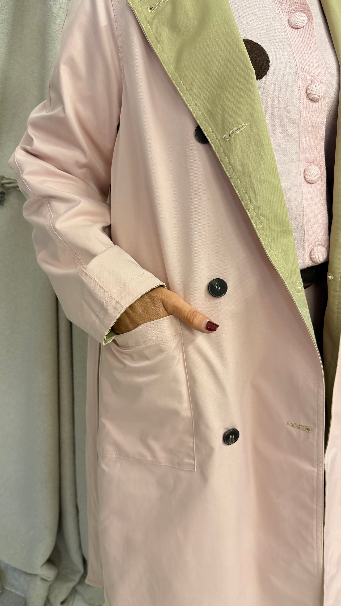 Eve Pink & Tan Reversible Trenchcoat