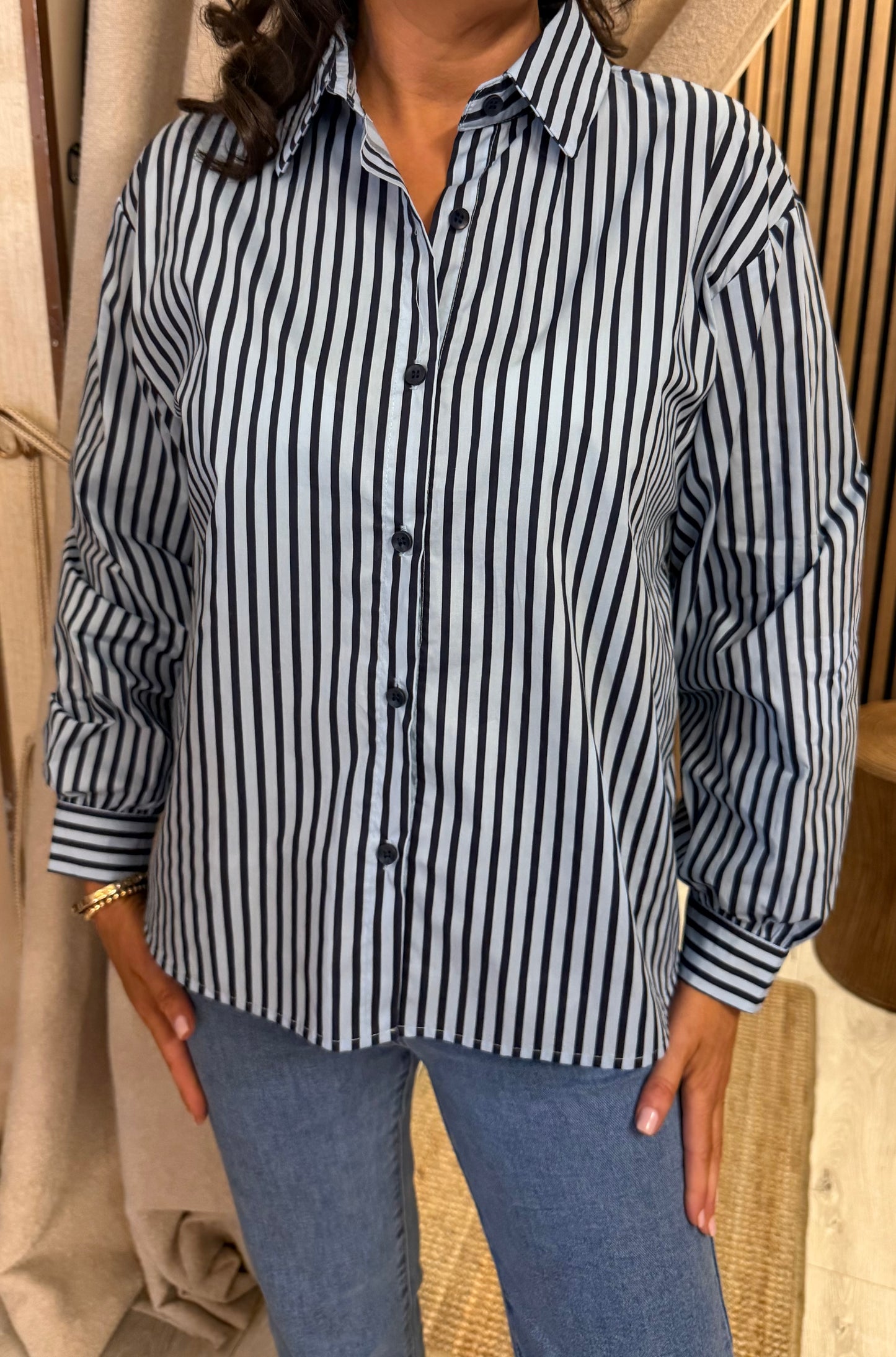 Blue & Navy Striped Shirt